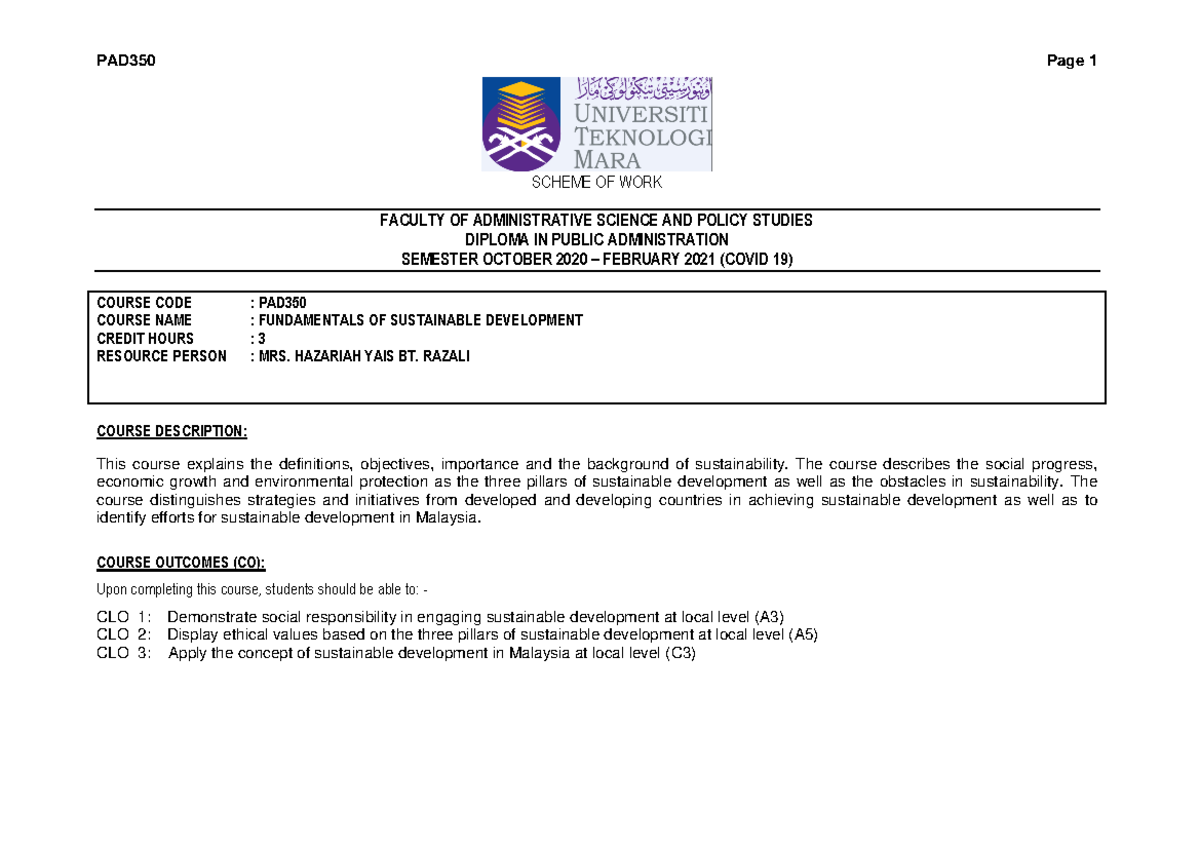 sow-odl-pad350-oct-2020-scheme-of-work-faculty-of-administrative