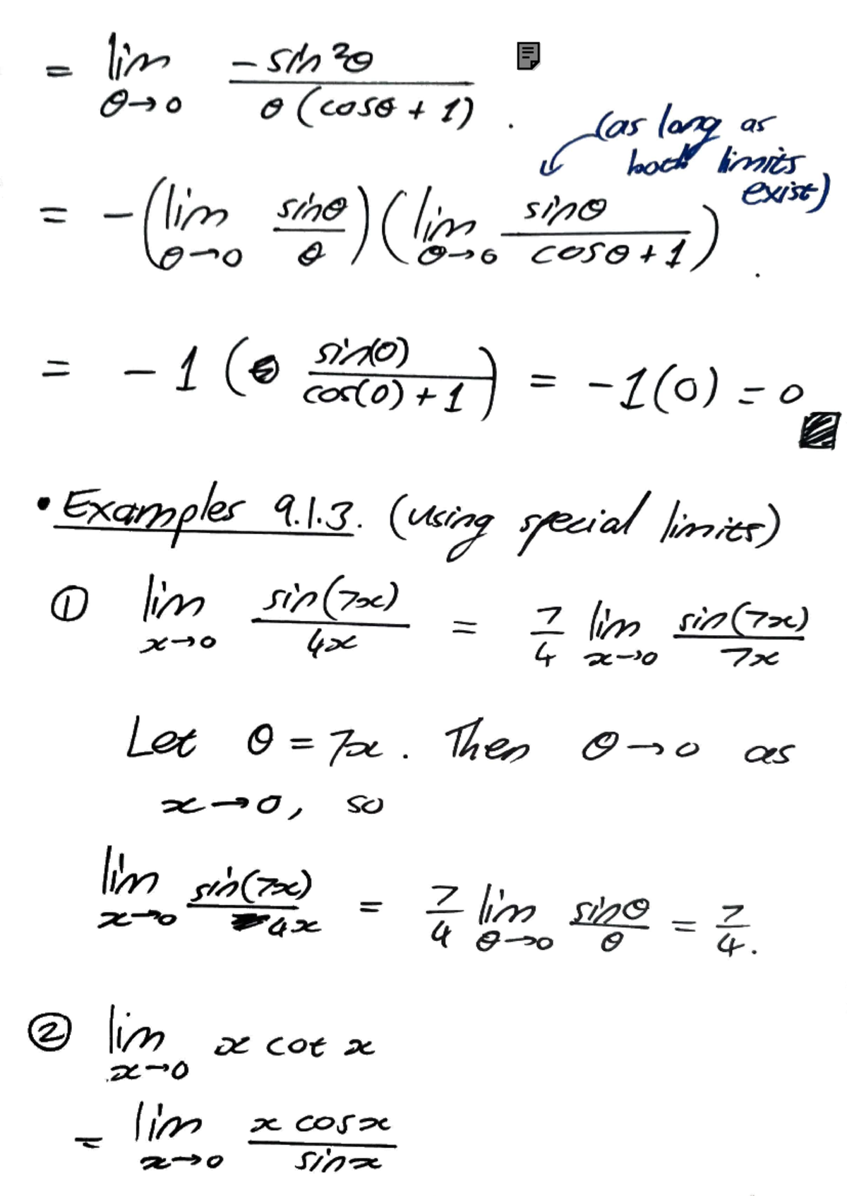 W07 L1 Special Trigonometric Limits and Trigonometric Derivatives - 114 ...