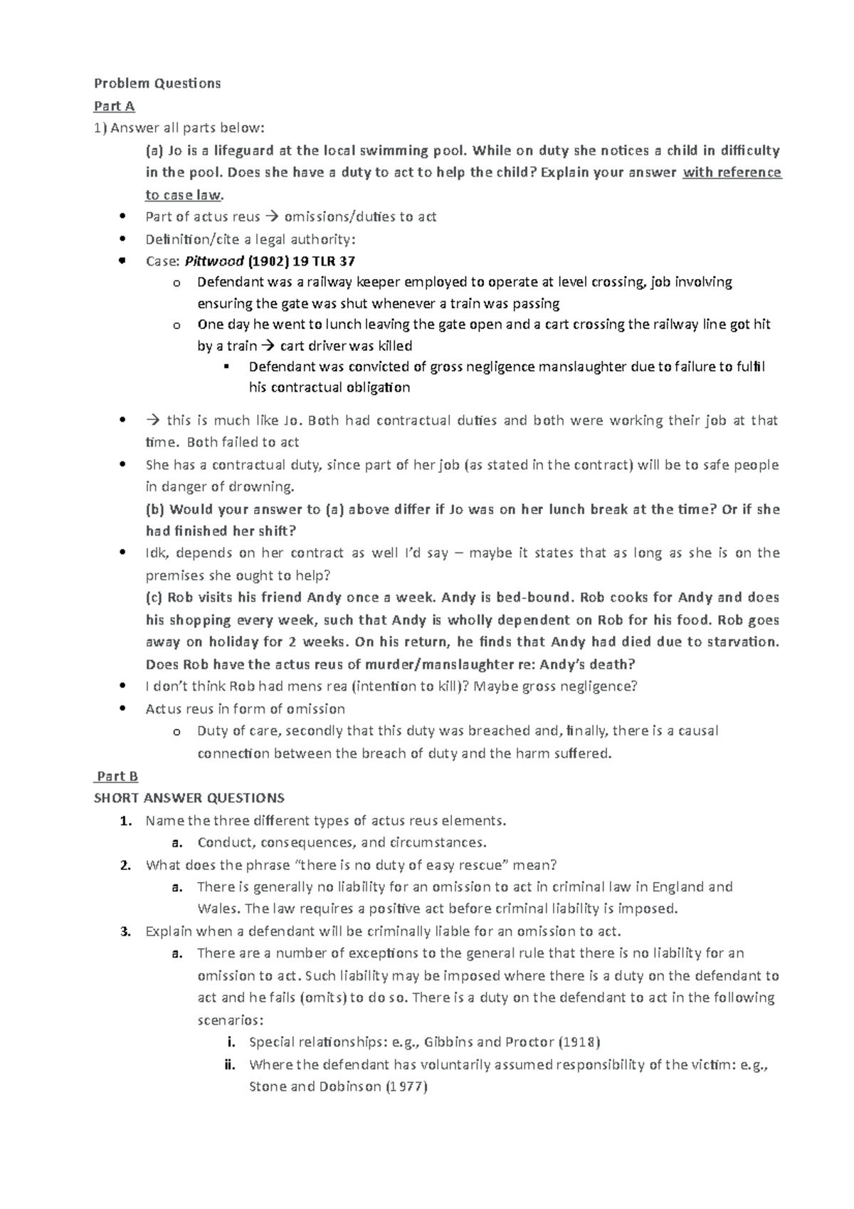 Week 2 tasks - Problem Questions Part A Answer all parts below: (a) Jo ...