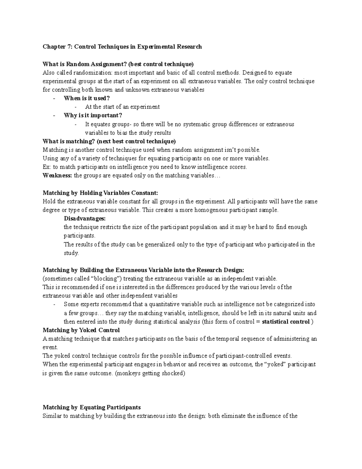 research-methods-final-study-guide-chapter-7-control-techniques-in