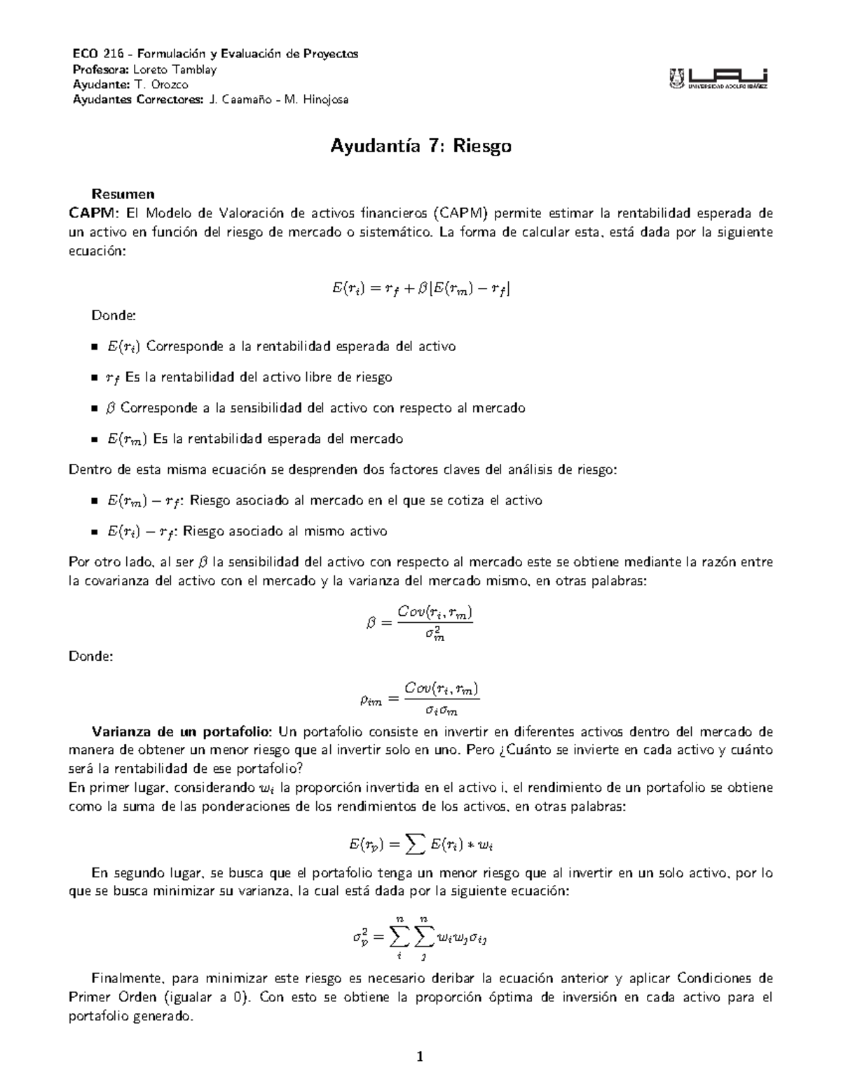 Pauta Ayudantía 7 FEP S2 2021 UAI Stgo - ECO 216 - Formulaci ́on Y ...