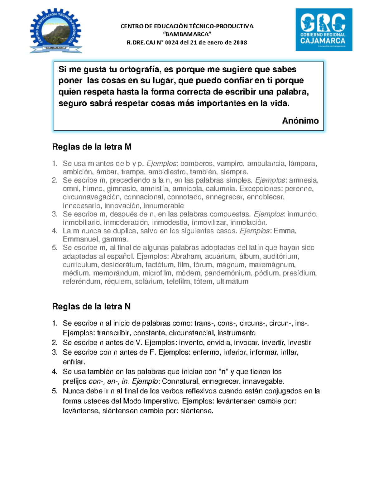 8° Reglas DE LA M Y N Alargado Para Principiantes Dasfdg - CENTRO DE ...