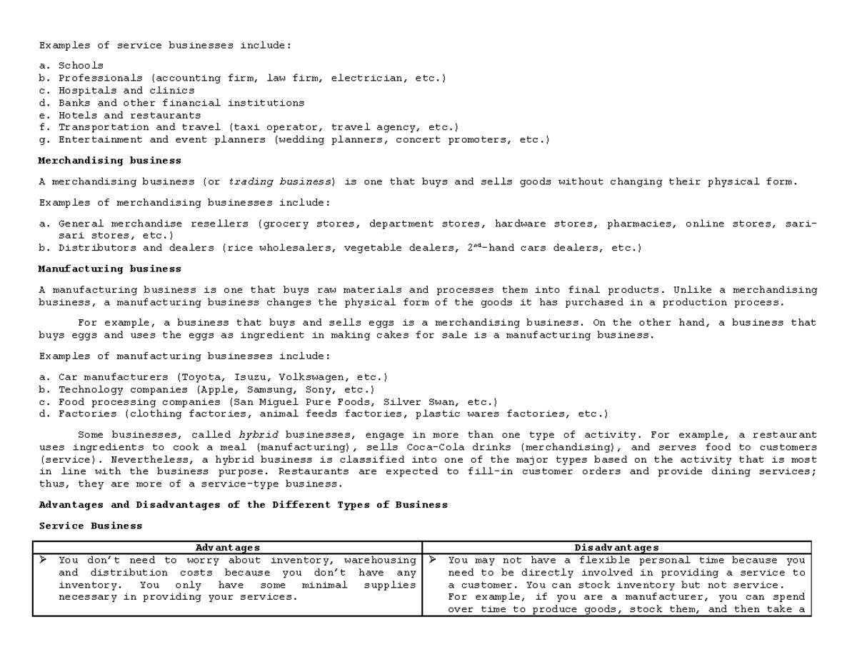 far-chapter-1-examples-of-service-businesses-include-examples-of