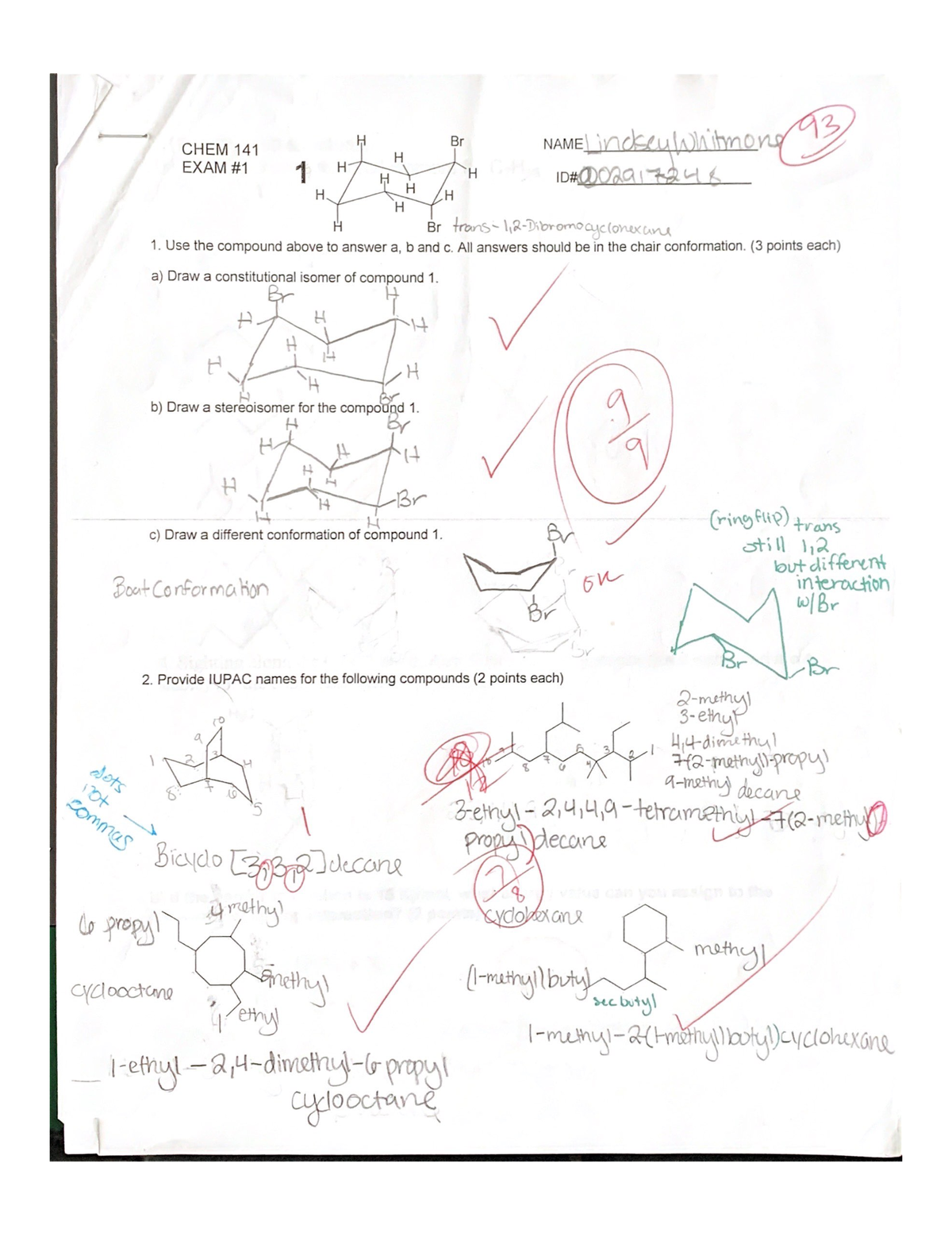 Orgo 1 test 1 - CHEM 141 - Studocu