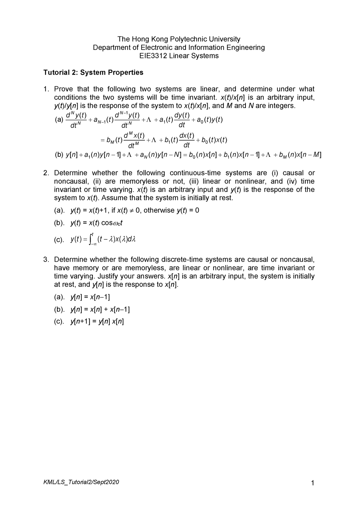 Ls Tutorial 2 Systems Studocu