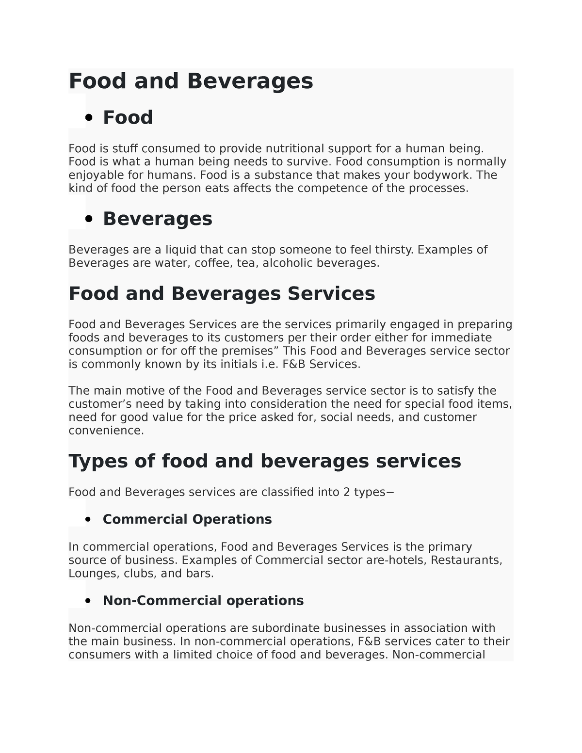 thesis title about food and beverage pdf
