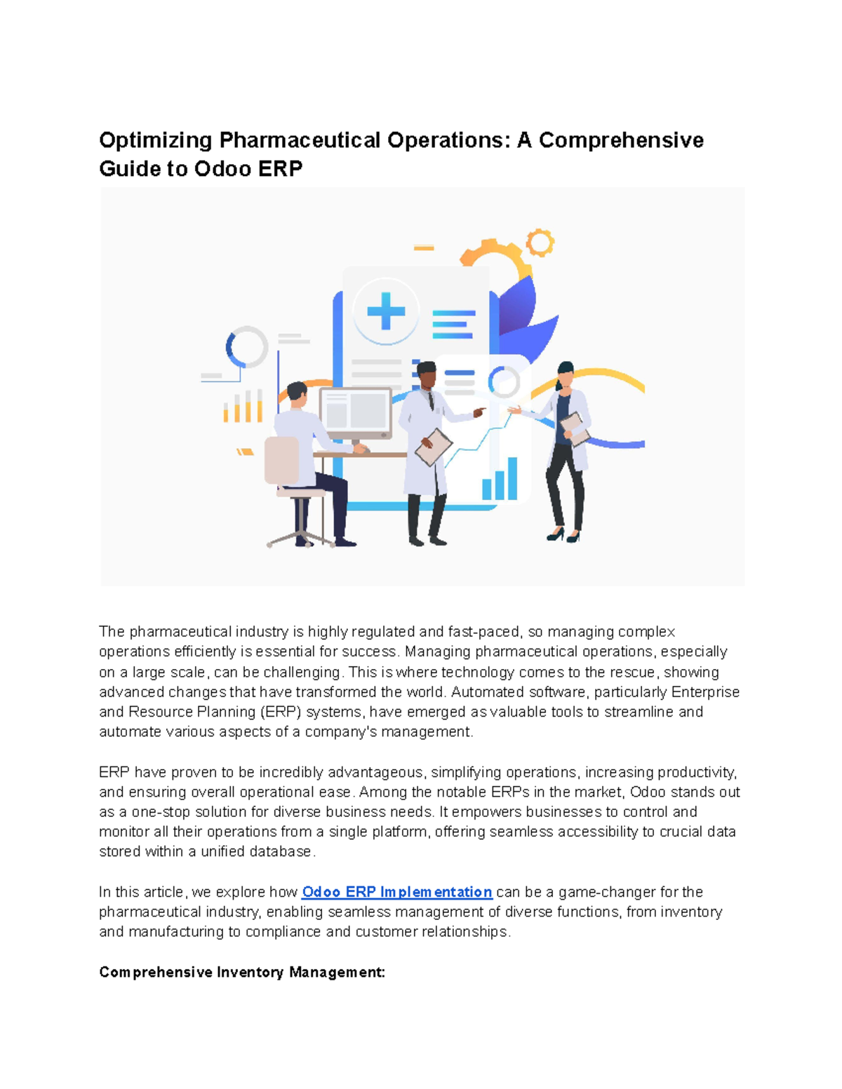 Odoo ERP for pharma sector - Optimizing Pharmaceutical Operations: A ...