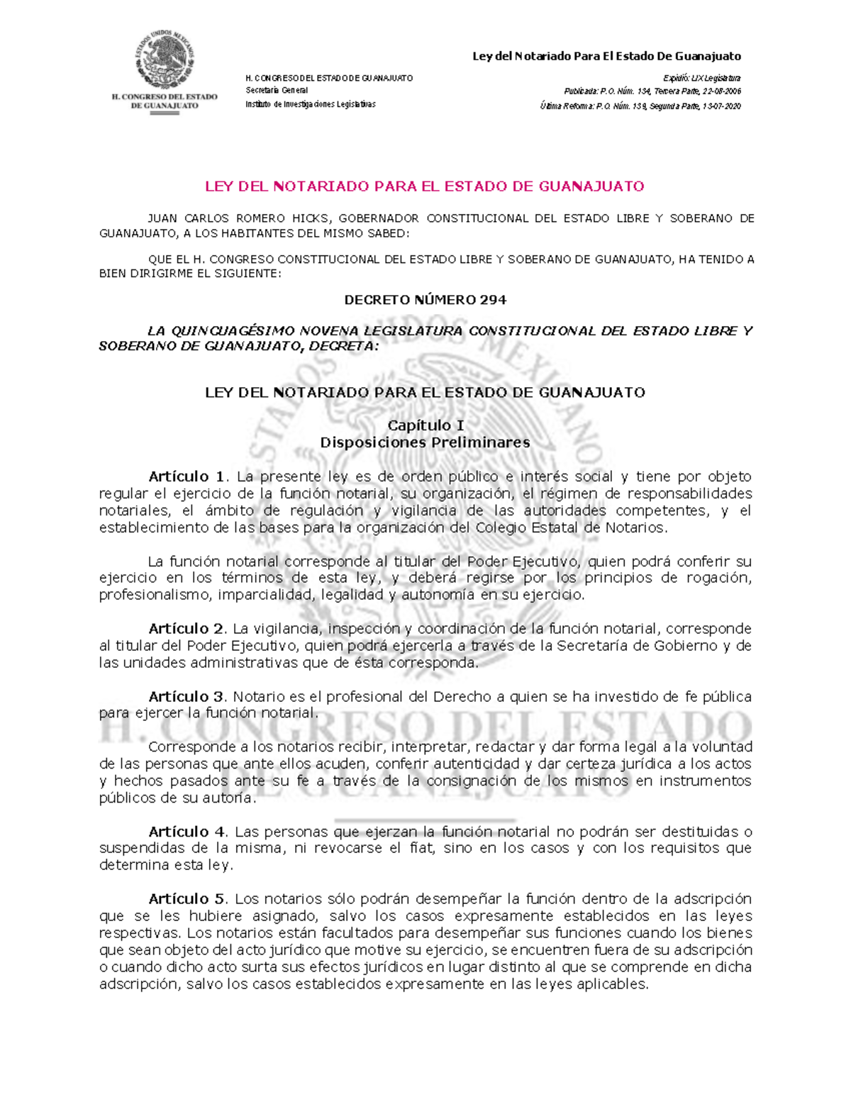 Ley del Notariado para el Estado de Guanajuato 13 jul 2020 Derecho Teoria General del Proceso Ley del Notariado para el Estado de Guanajuato 13 jul 2020 Derecho Teoria General del Proceso