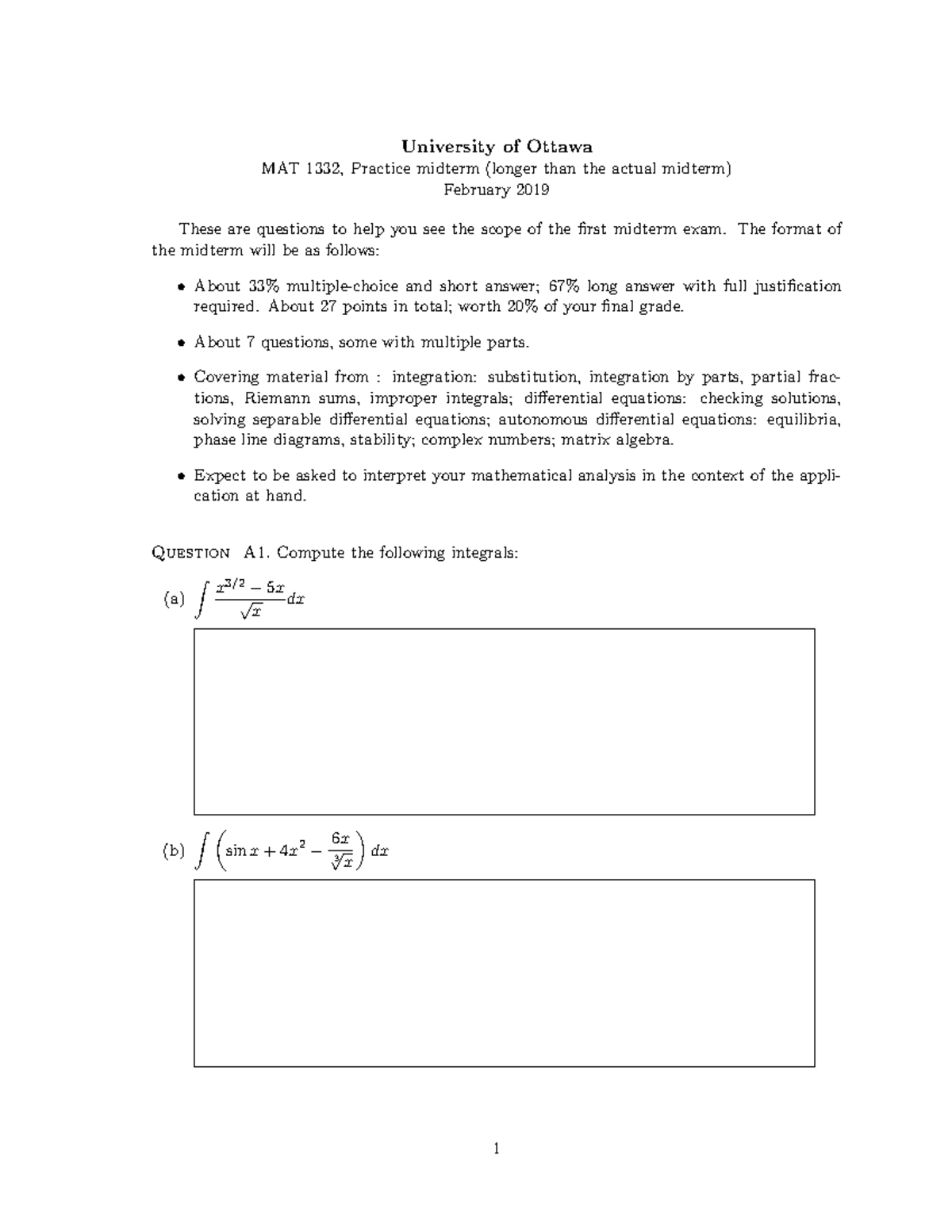 1332Practice Midterm 1 a prractice midterms and solutions good practice ...