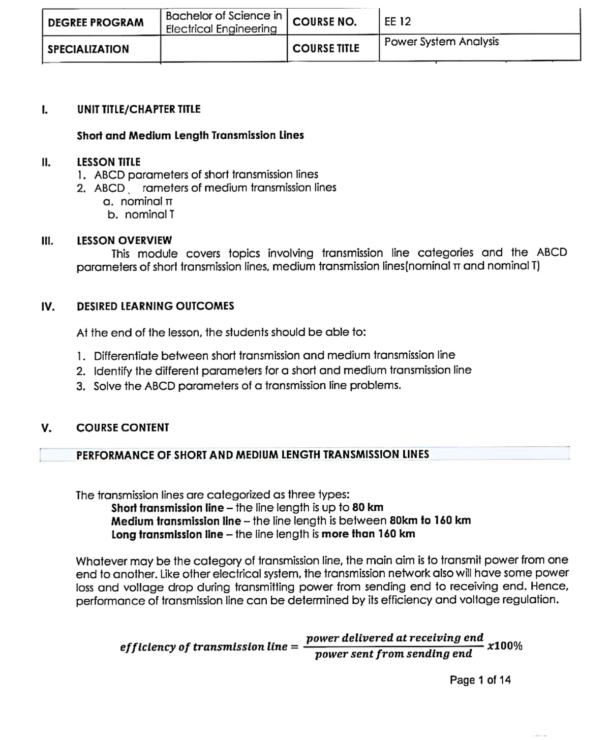 Power System Analysis- Short AND Medium Length Transmission Lines ...