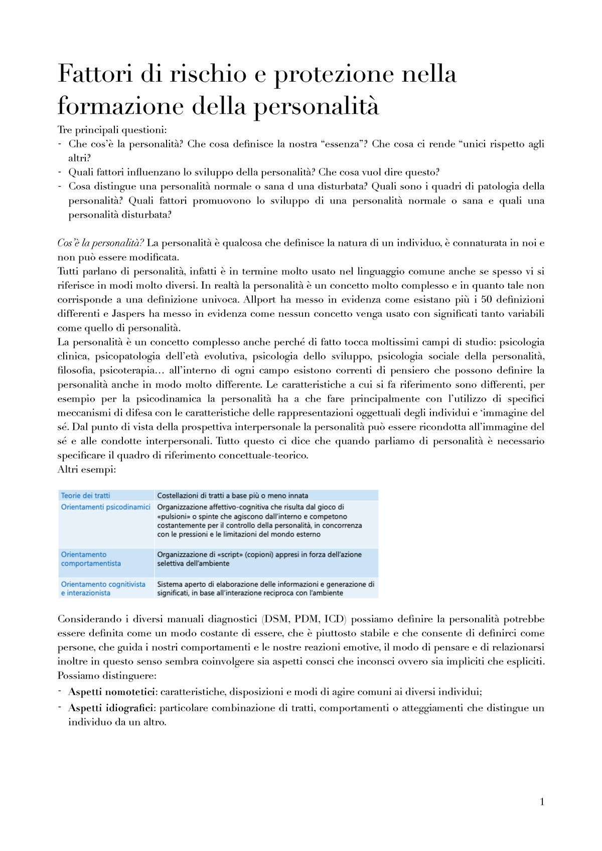 Fattori Di Rischio E Protezione Nella Formazione Della Personalità Di ...