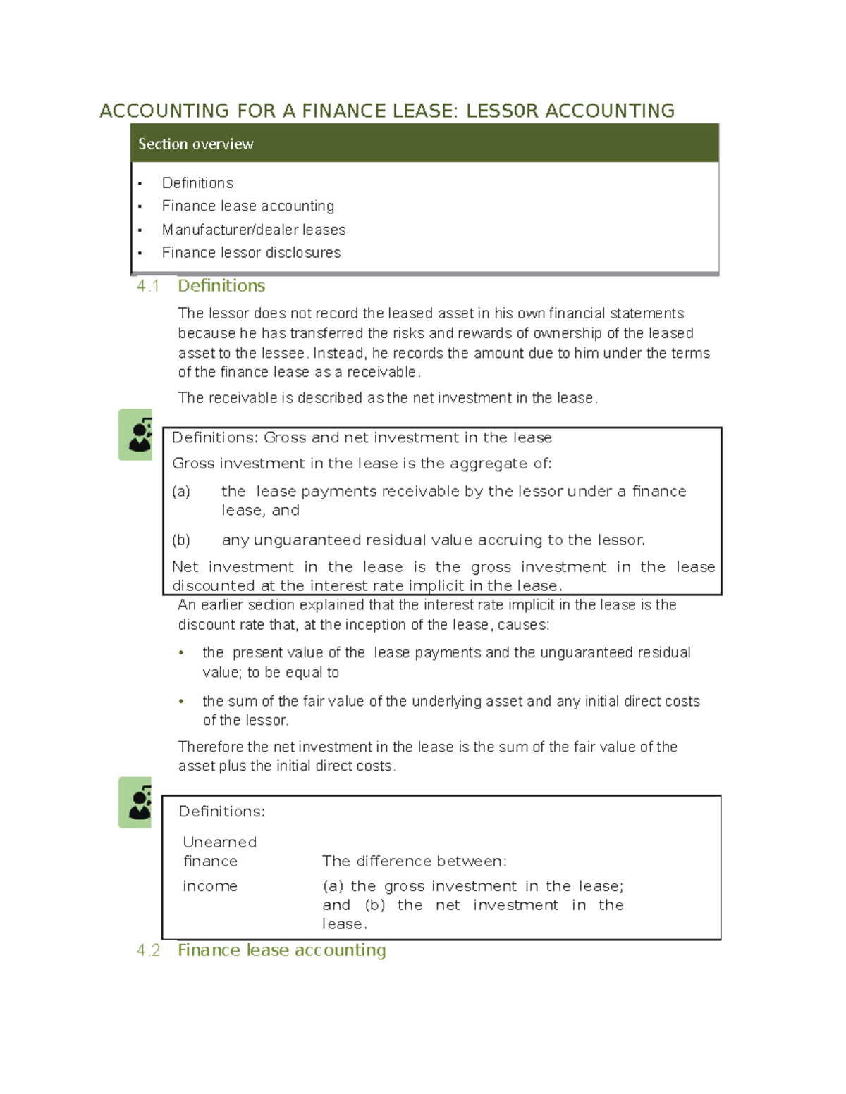 Accounting For A Finance Lease - ACCOUNTING FOR A FINANCE LEASE: LESS0R ...