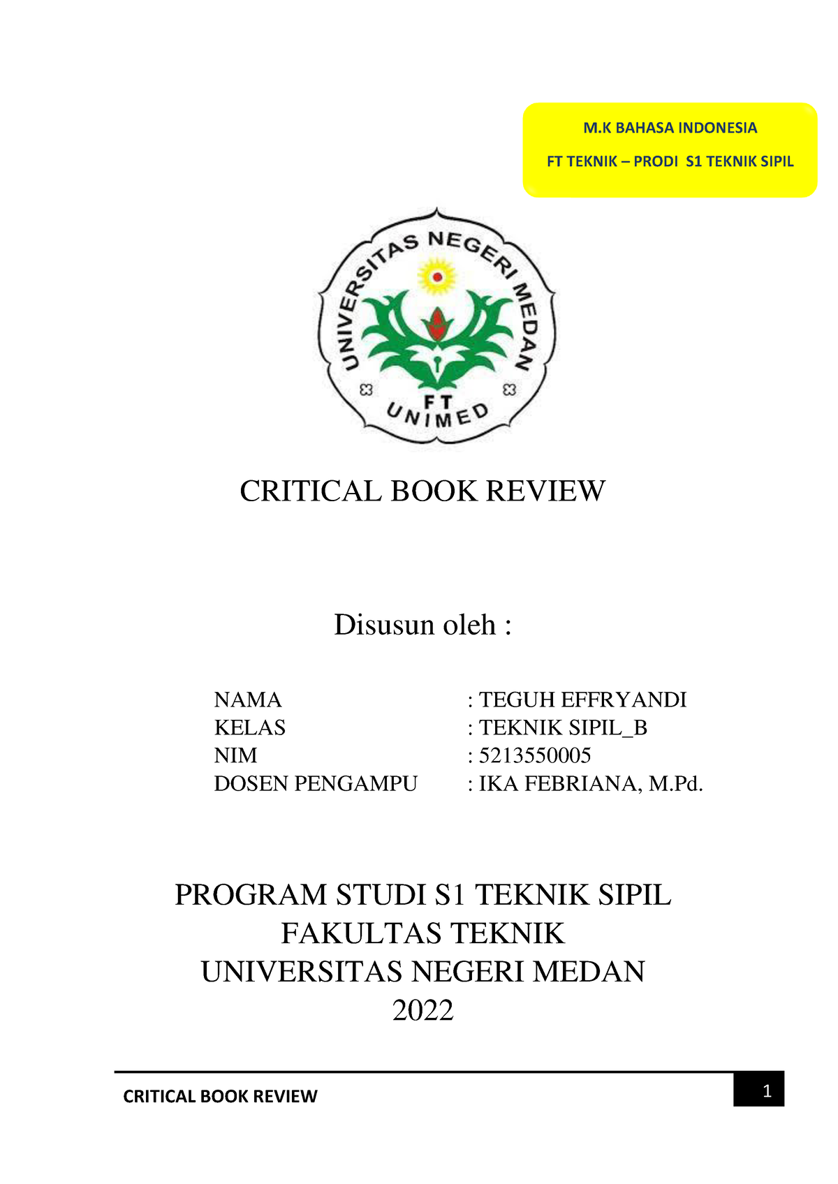 critical book review bahasa indonesia