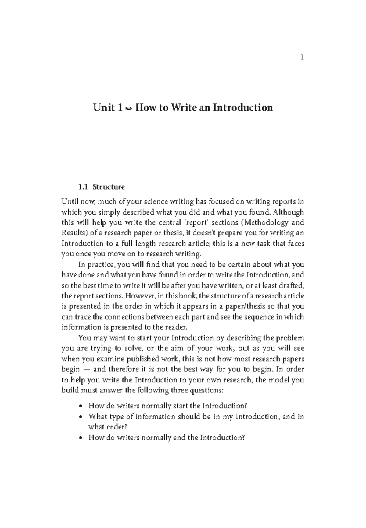 Week 2 Pre-class reading 3 How to write a good introduction - 1 Unit 1 ...