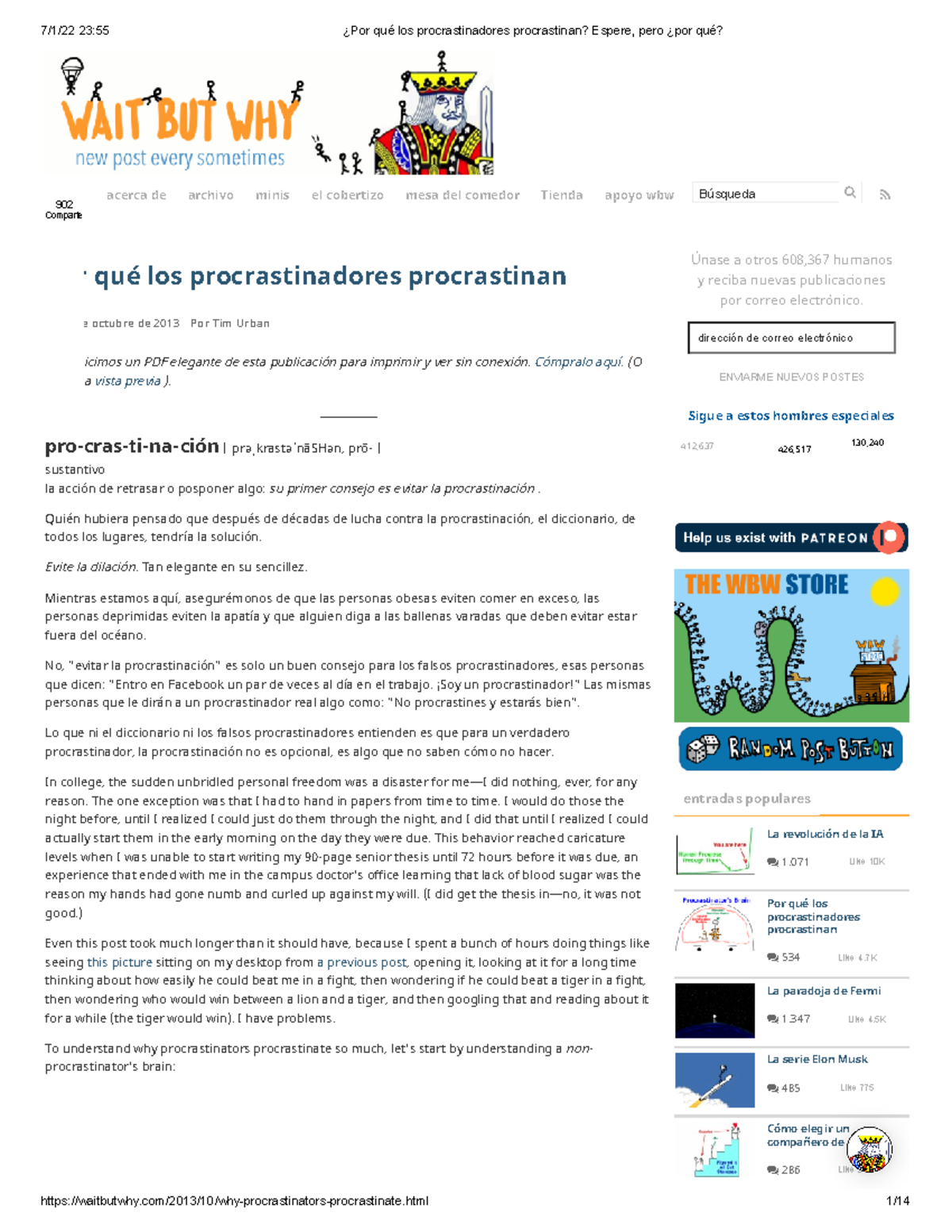 Why Procrastinators Procrastinate — Wait But Why - 30 de octubre de ...