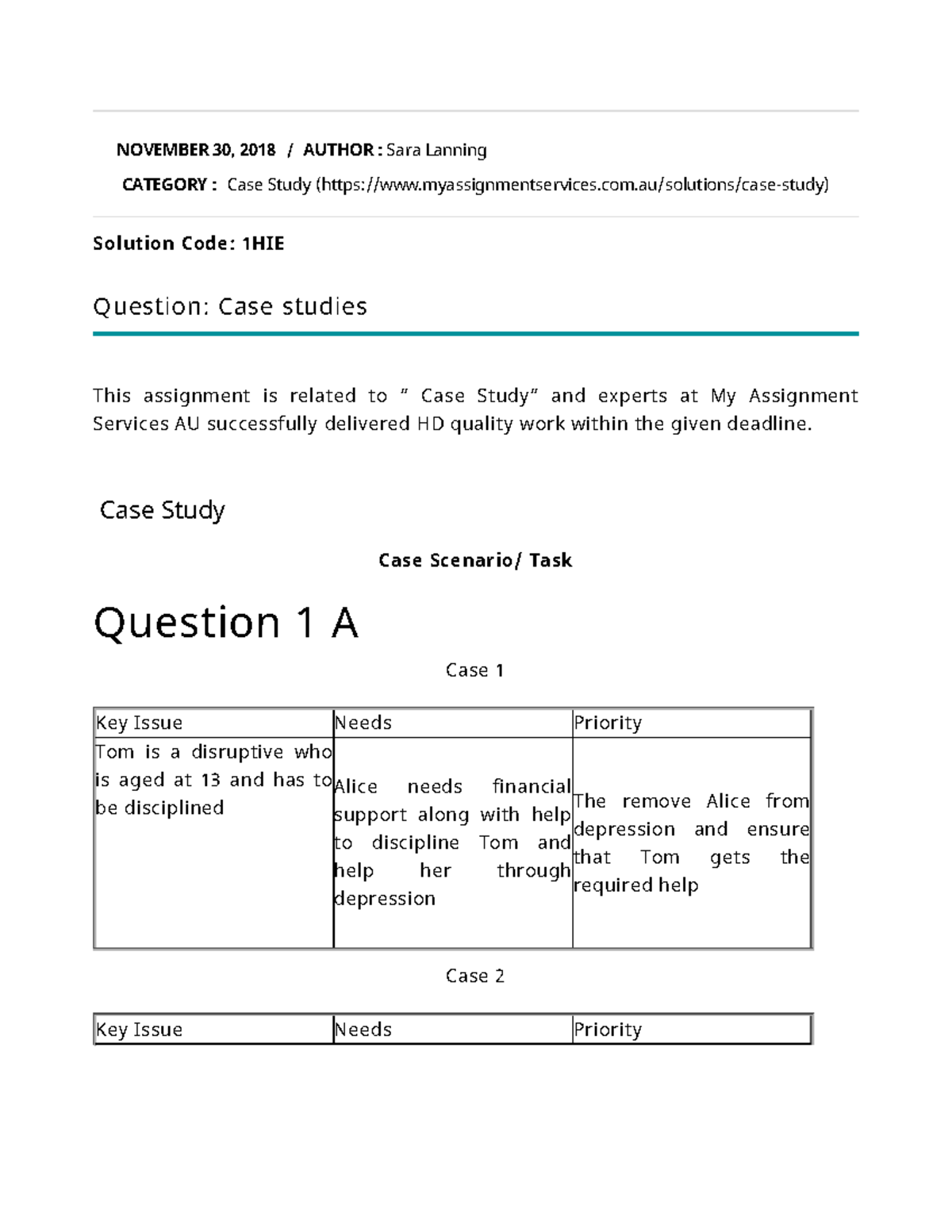 Chccsm 004 Case studies - Coordinate Complex CASE Requirements ...