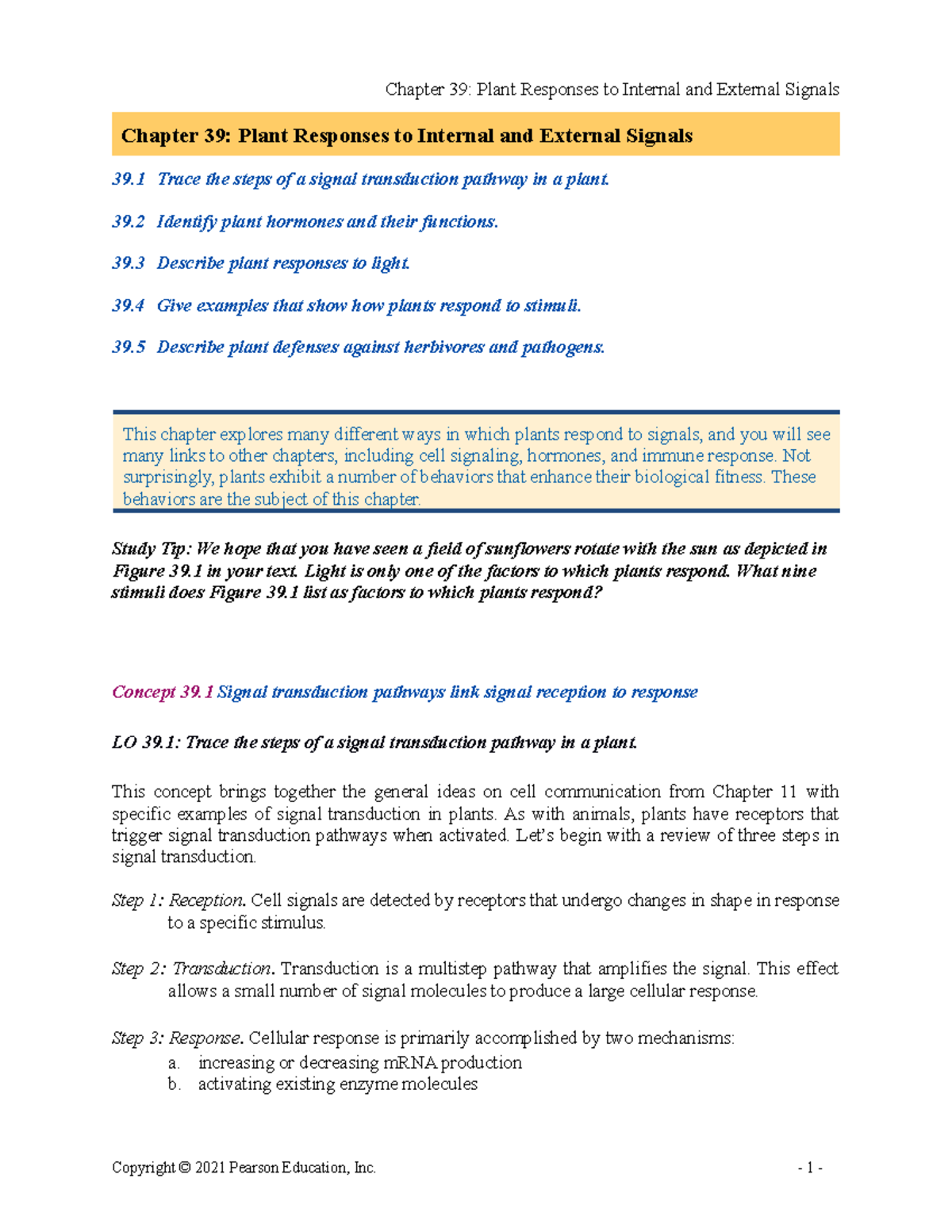 Bio12 ARG 39 - Active Study Guide For Chapter 39 - Chapter 39: Plant ...