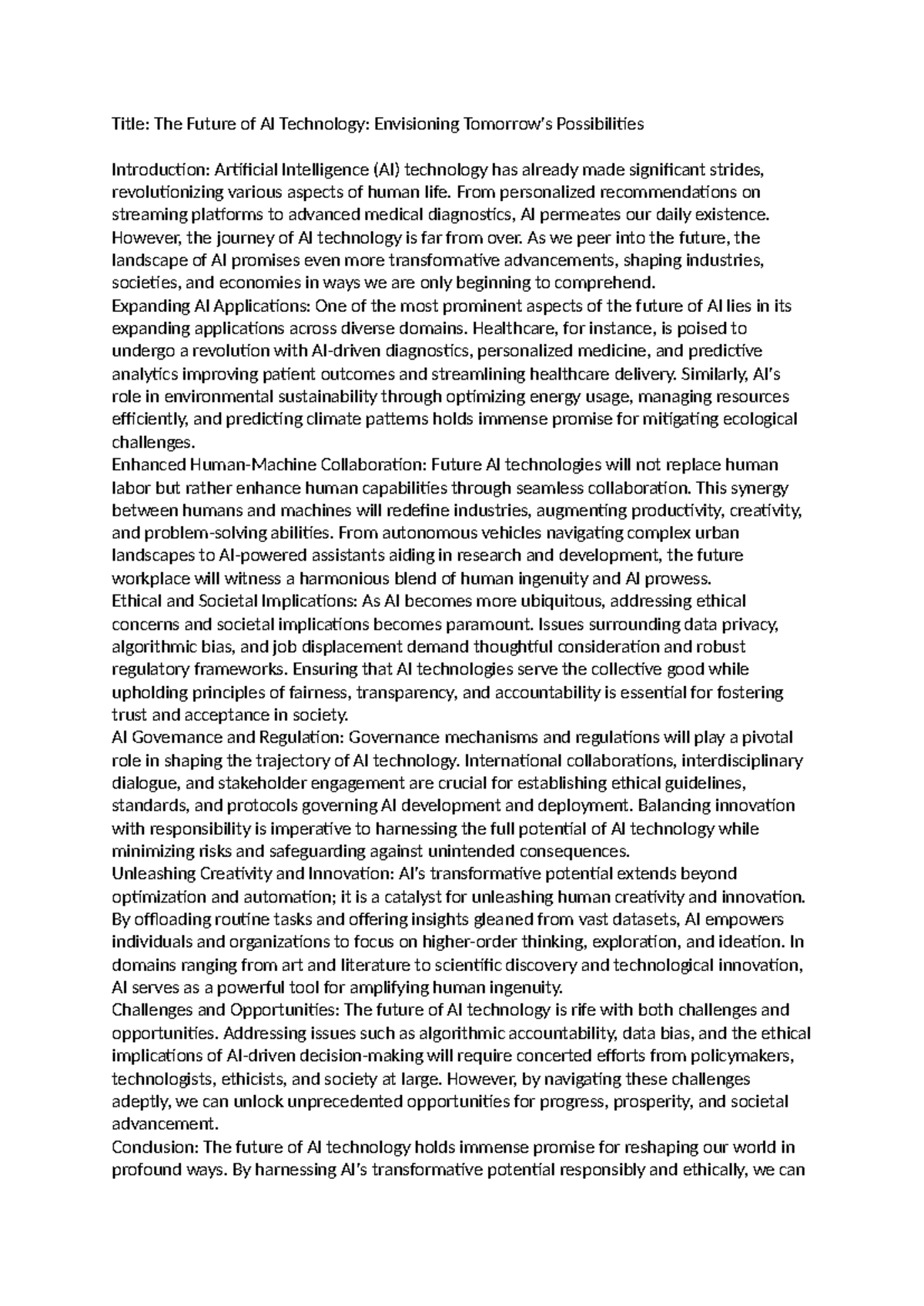 Future of AI Technology - From personalized recommendations on ...