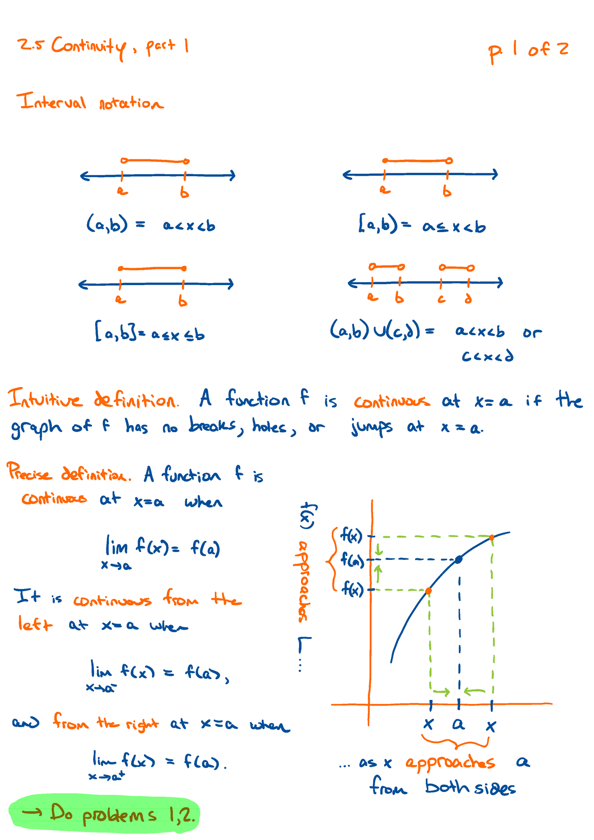 09-02 2.5 Continuity, Part 1, Notes - Continuity , Part I P . 1 Of 2 ...