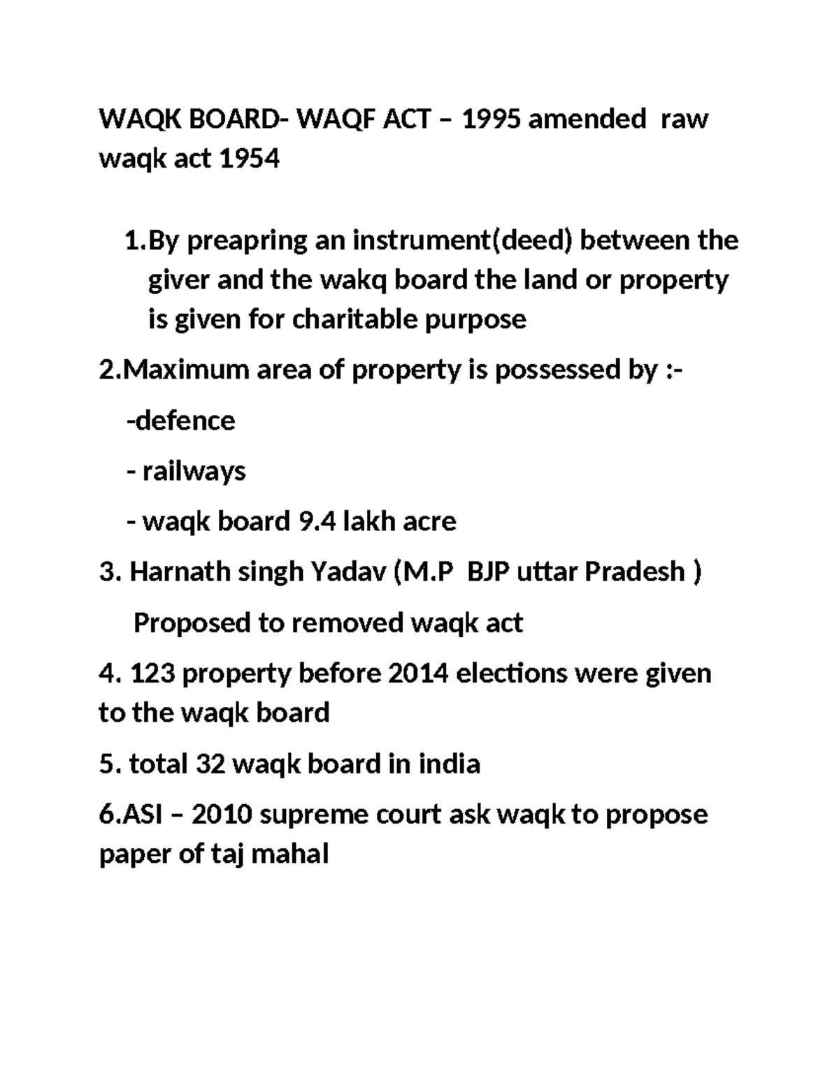 WAQK Board - Helpful - WAQK BOARD- WAQF ACT – 1995 Amended Raw Waqk Act ...