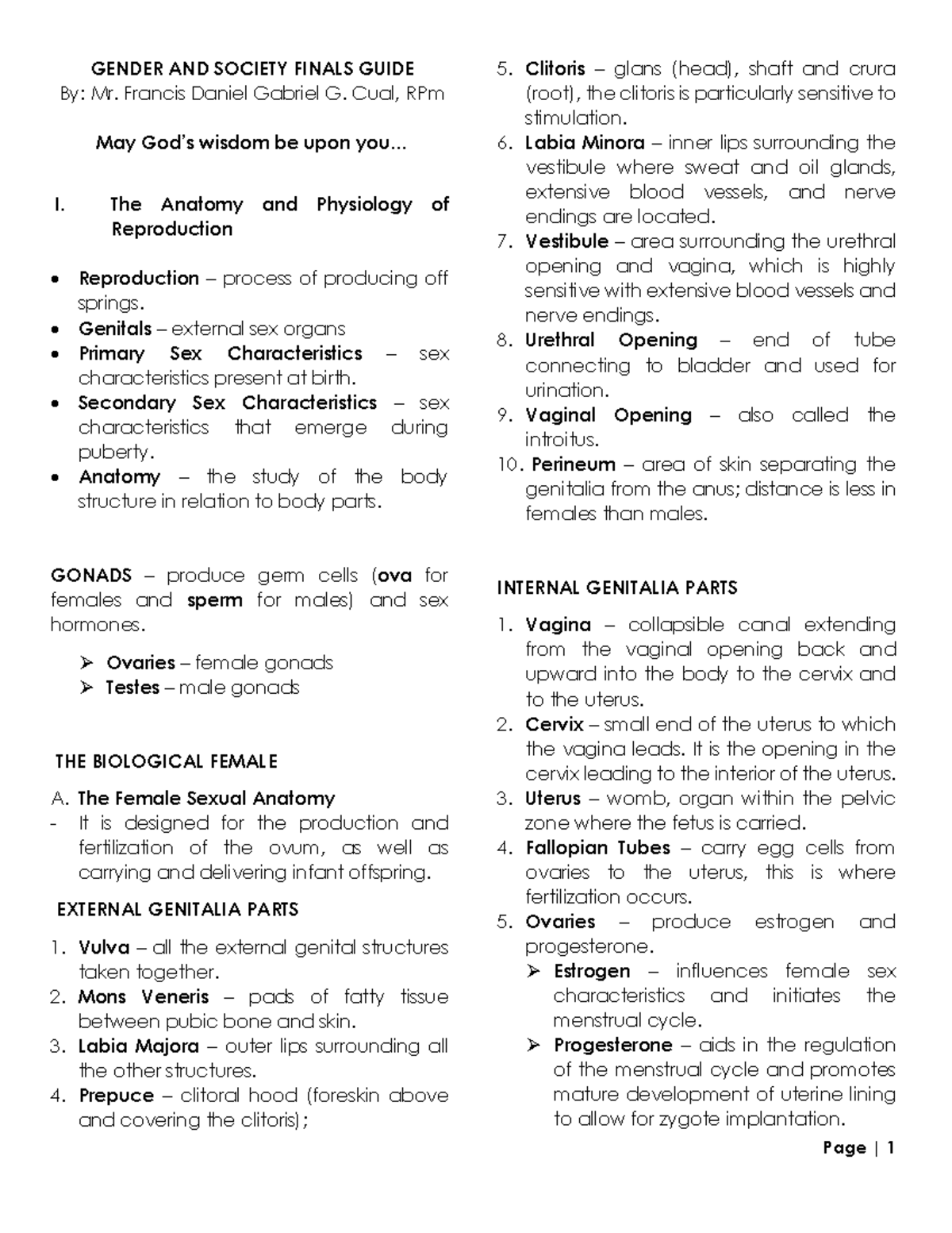Gender AND Society Finals Guide - GENDER AND SOCIETY FINALS GUIDE By ...