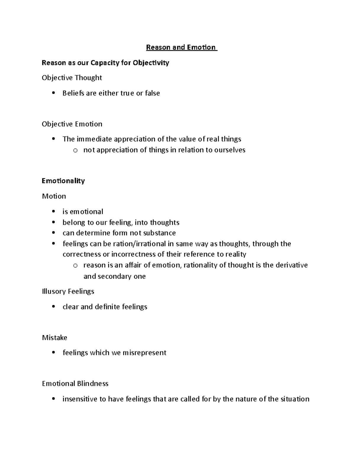 Study Guide Exam 3 - Reason and Emotion Reason as our Capacity for ...