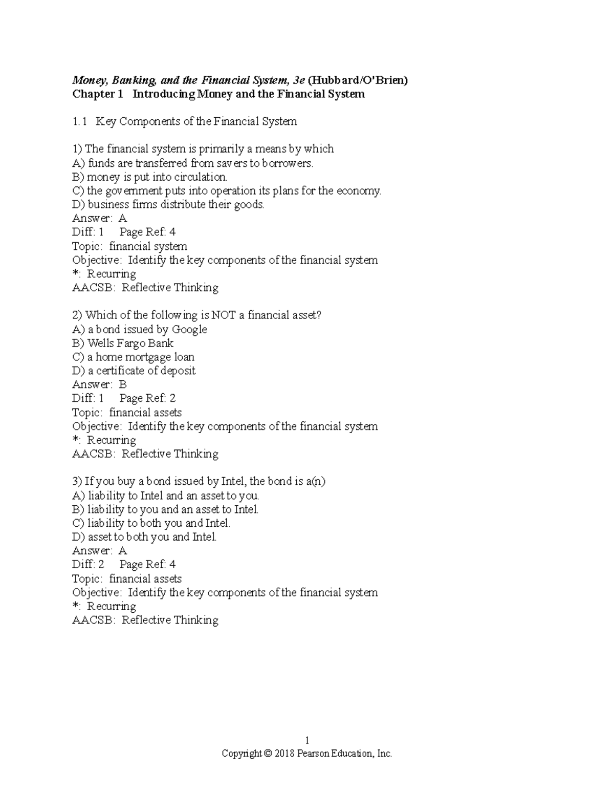 Chapter 1 good Money, Banking, and the Financial System, 3e