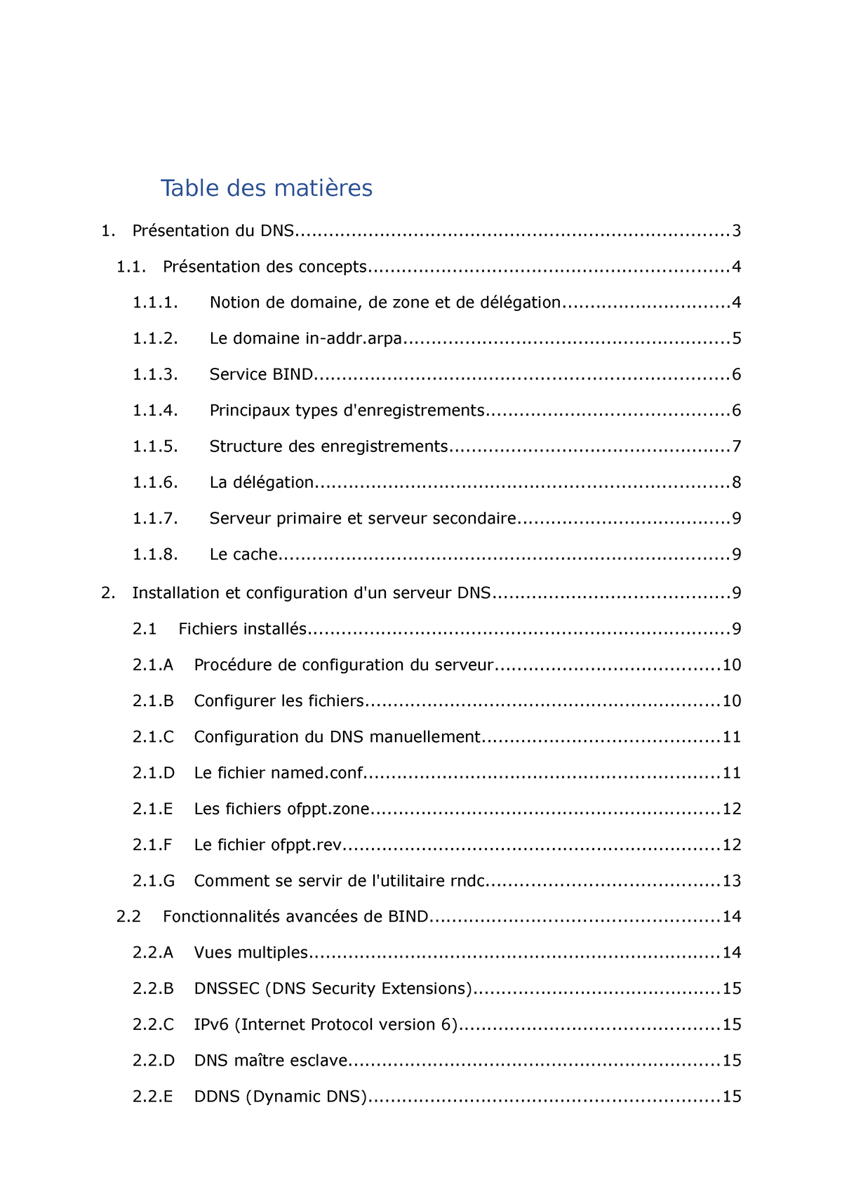 installation-du-service-dns-sous-linux-table-des-mati-res