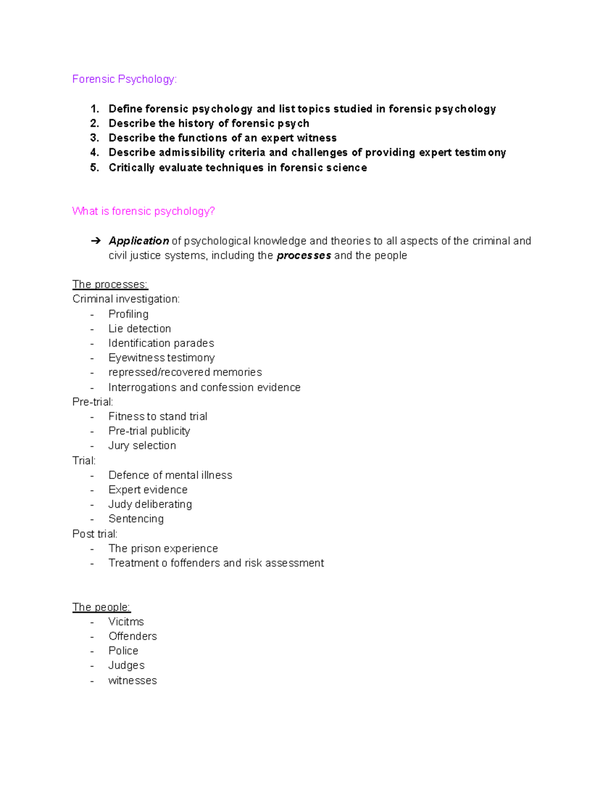 forensic psychology thesis topics