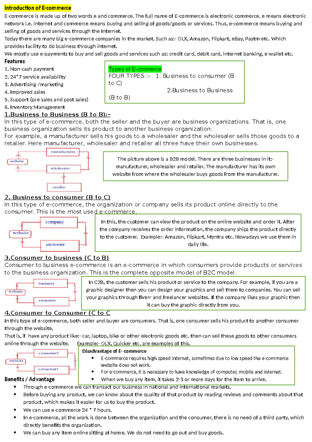 E Commerce - Introduction of E-commerce E-commerce is made up of two ...