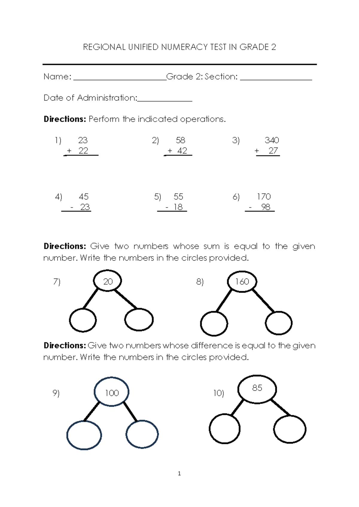 Grade 2- Enhanced-RUNT Final - 1 2 2 85 REGIONAL UNIFIED NUMERACY TEST ...