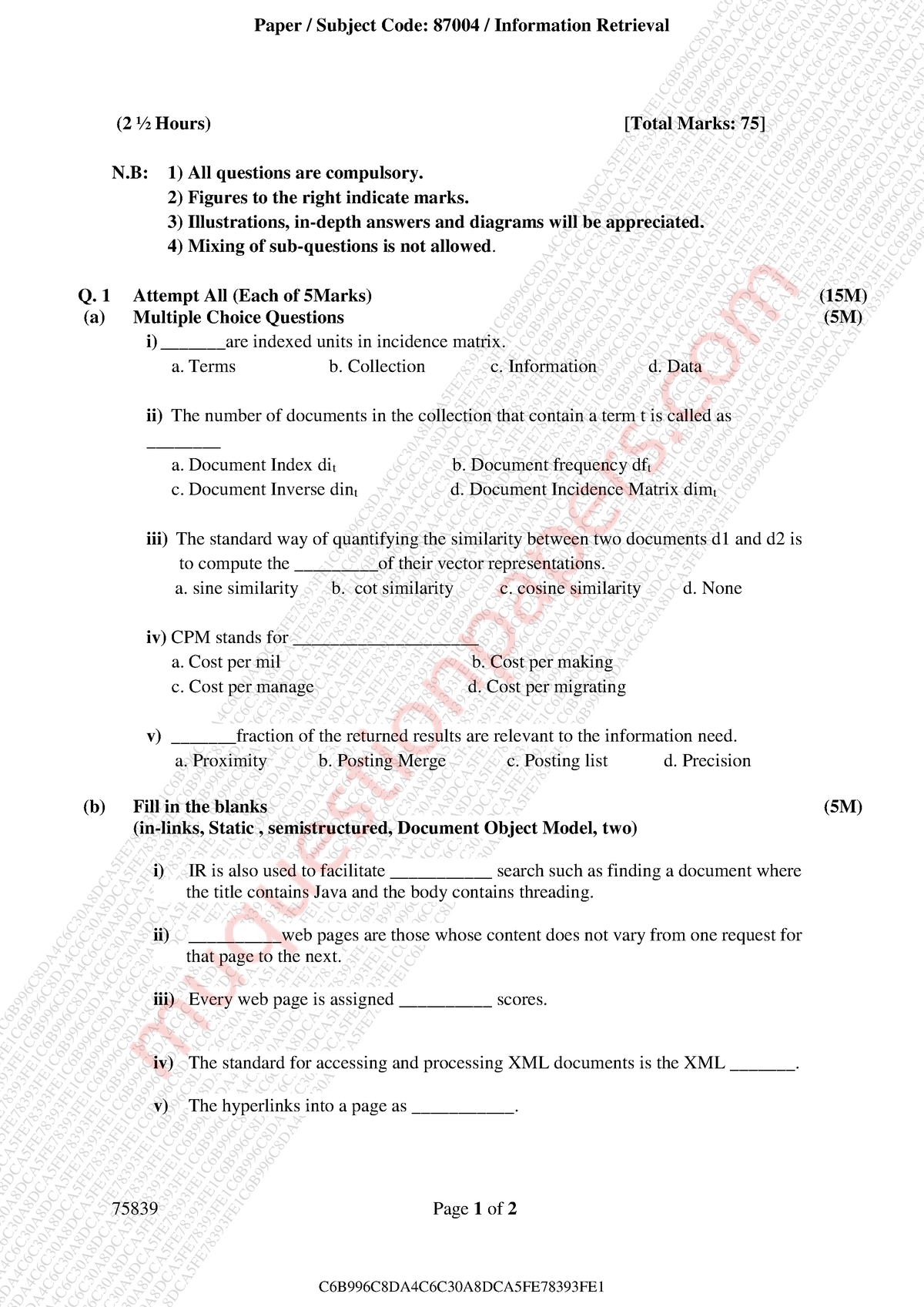 Information retrieval exam - - Studocu