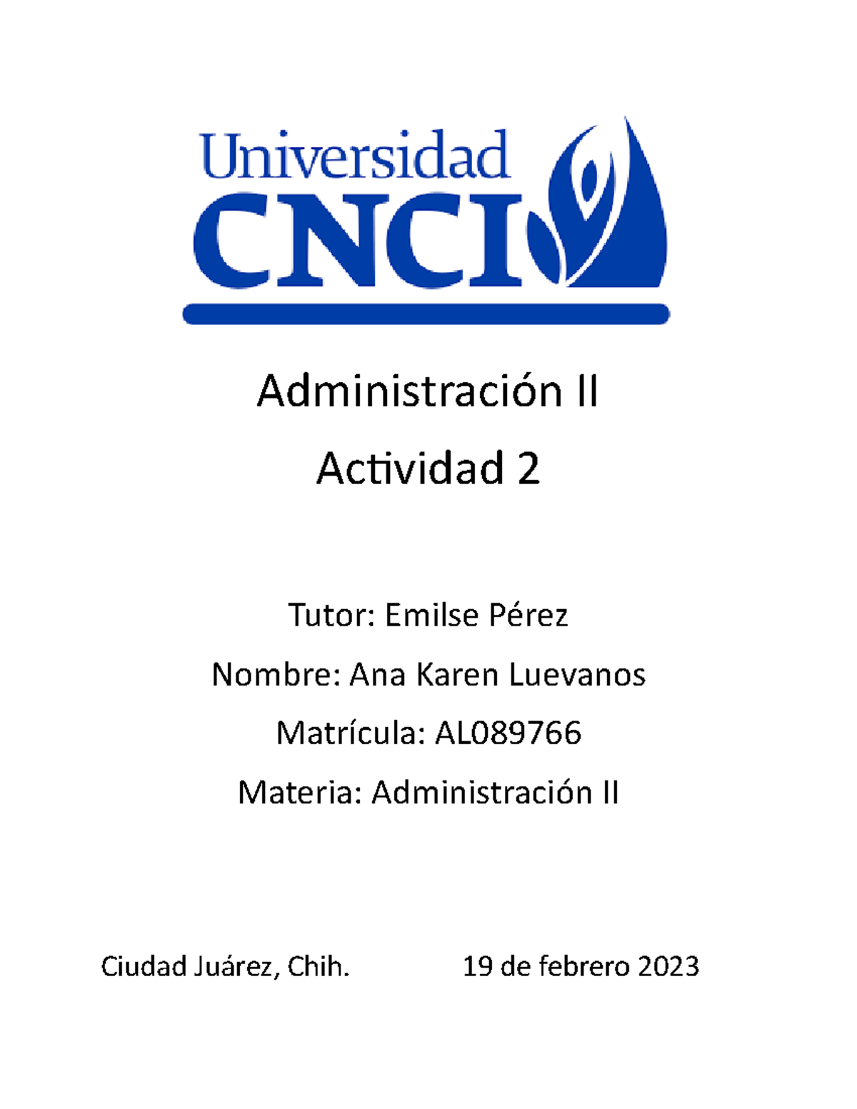 Administración II Actividad 2 - Administración II Actividad 2 Tutor ...