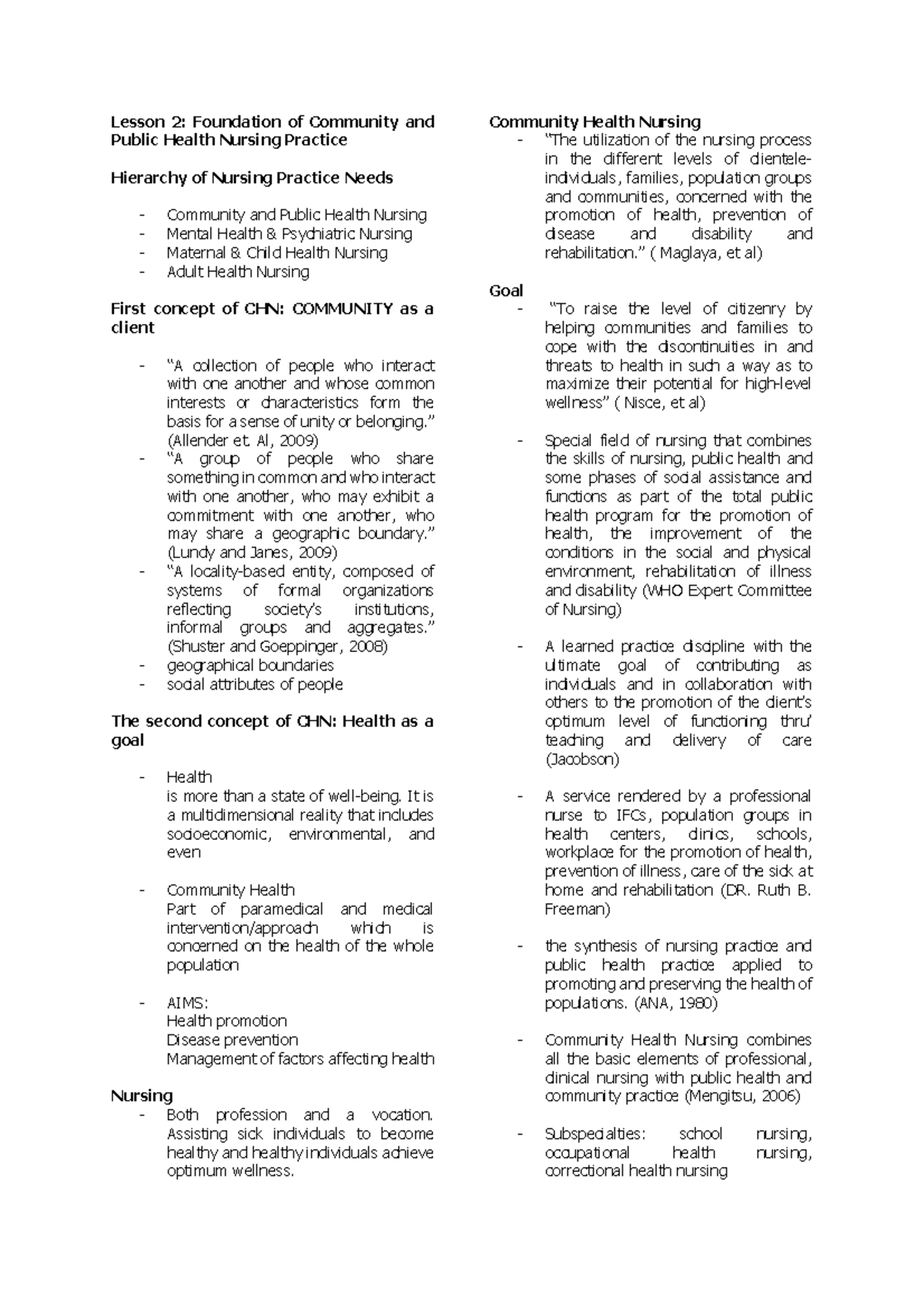 Modul 2 CHN - transes - Lesson 2: Foundation of Community and Public ...