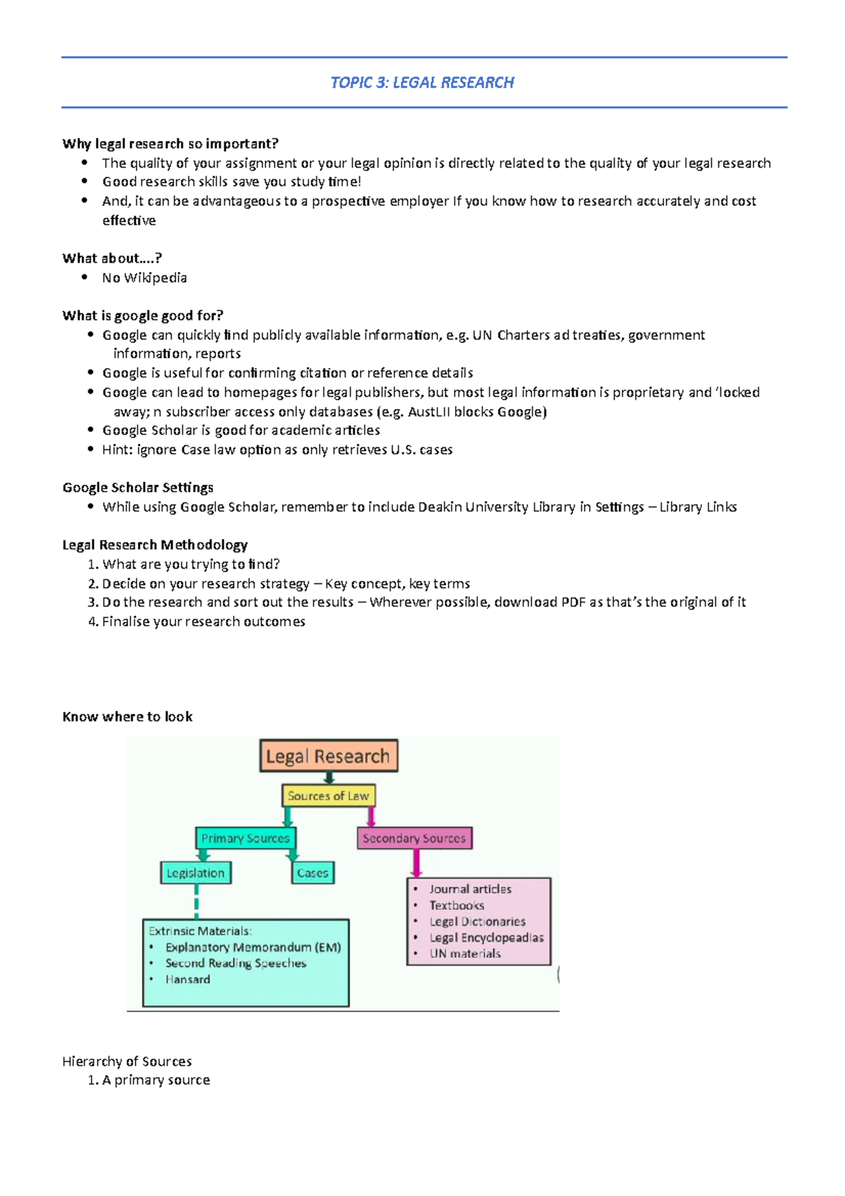 Topic 3 - Legal Research - TOPIC 3: LEGAL RESEARCH Why legal research ...