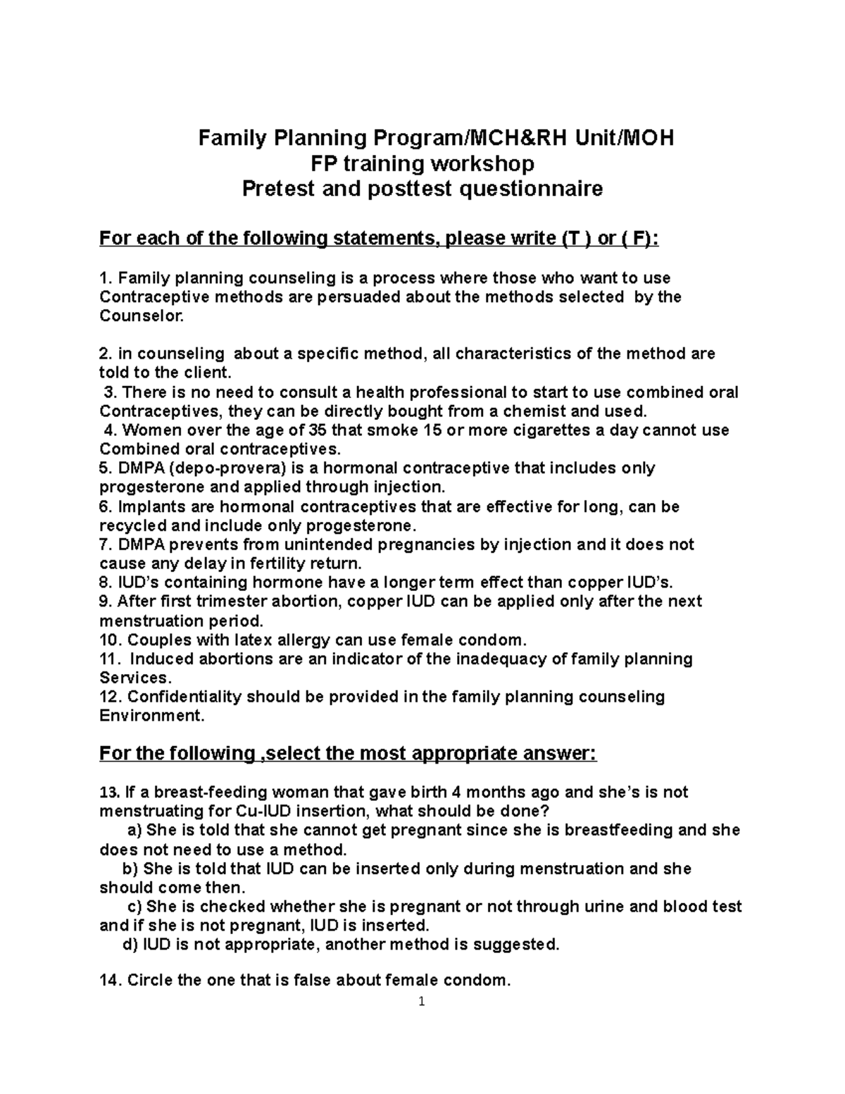 pretest-posttest-family-planning-course-grade-6th-studocu