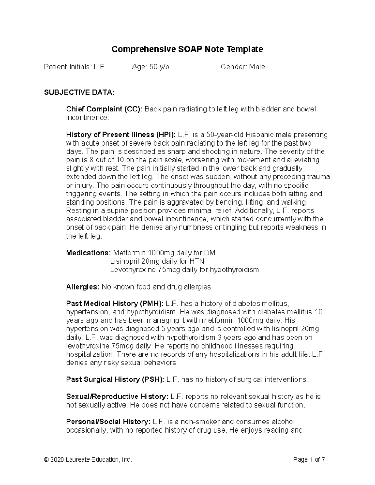 WEEK 8 PRAC Comprehensive SOAP Note Template final - Comprehensive SOAP ...