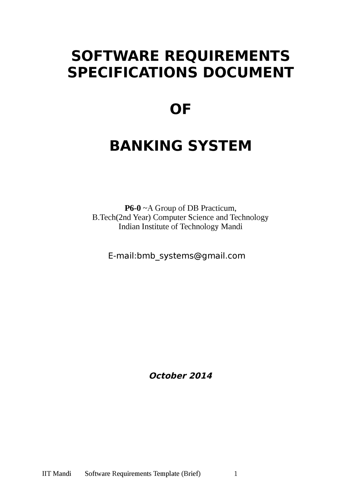 srs for banking system