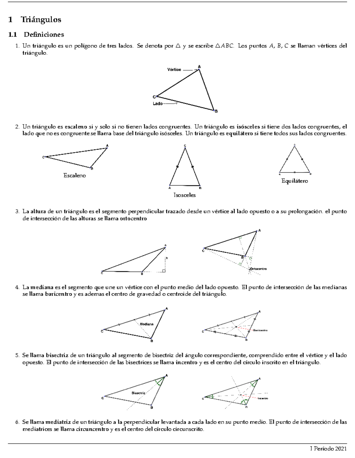 Resumen Propiedades de Triangulos - 1 Triángulos 1 Definiciones Un ...