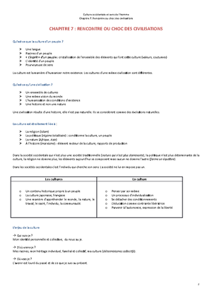 la rencontre des civilisations definition