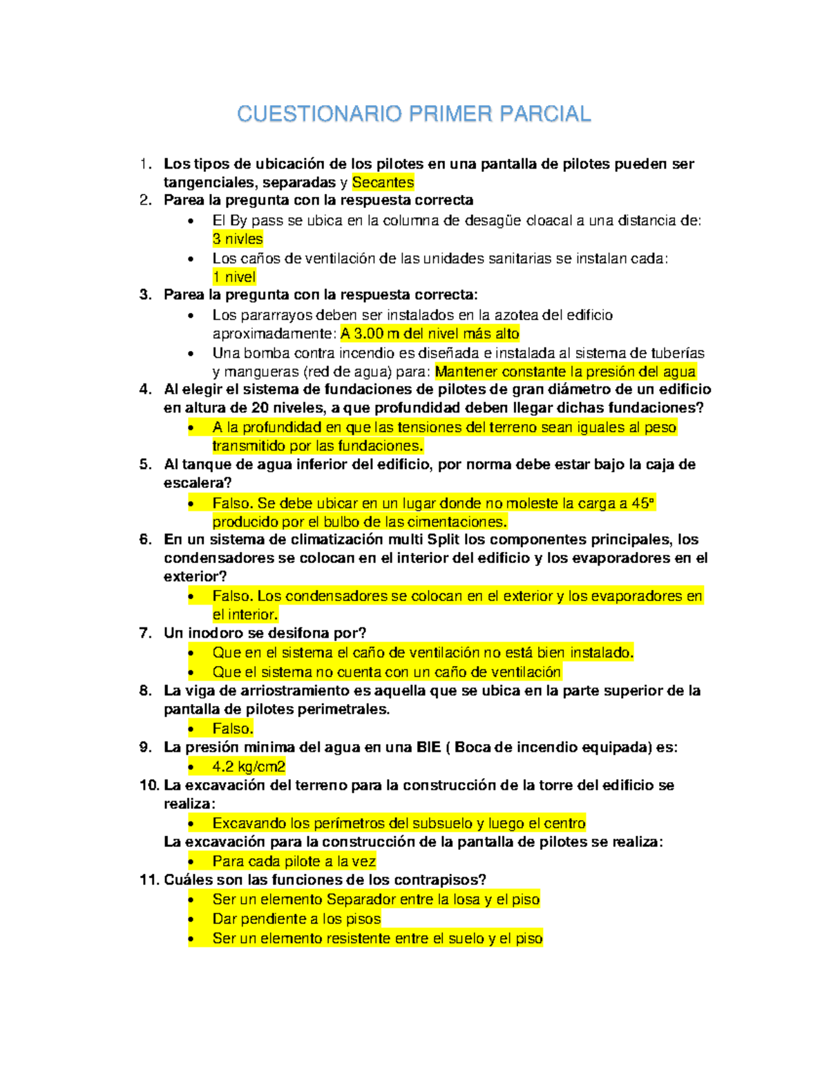 Cuestionario 1er Y 2do Parcial Constru 4 Fusion - Los Tipos De ...