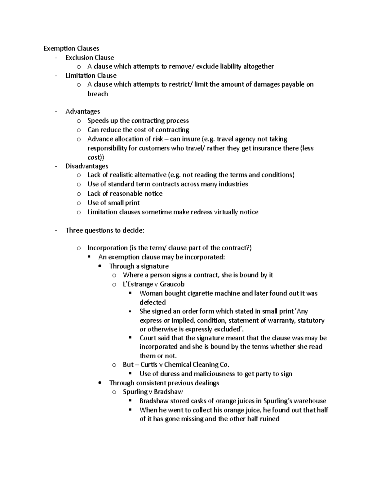 Exemption Clauses - travel agency not taking responsibility for ...