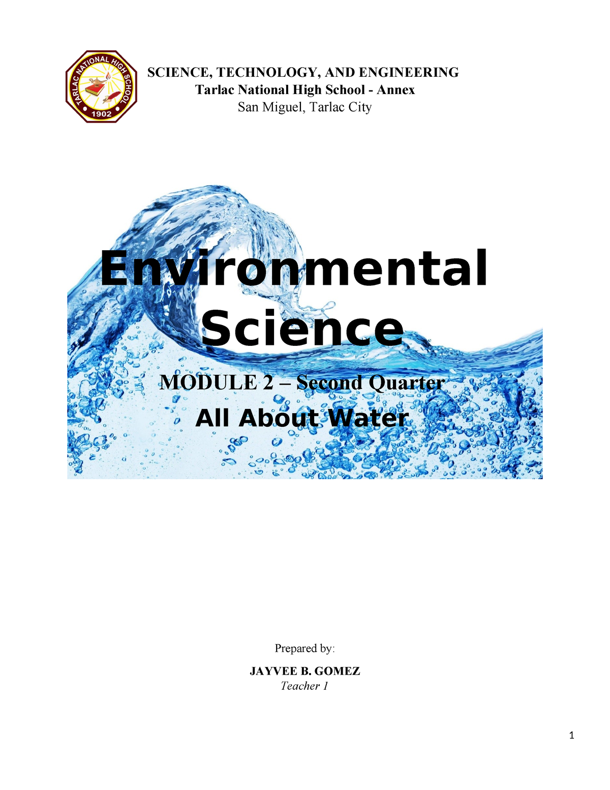 Environmental Science Module 2 2nd Quarter - SCIENCE, TECHNOLOGY, AND ...