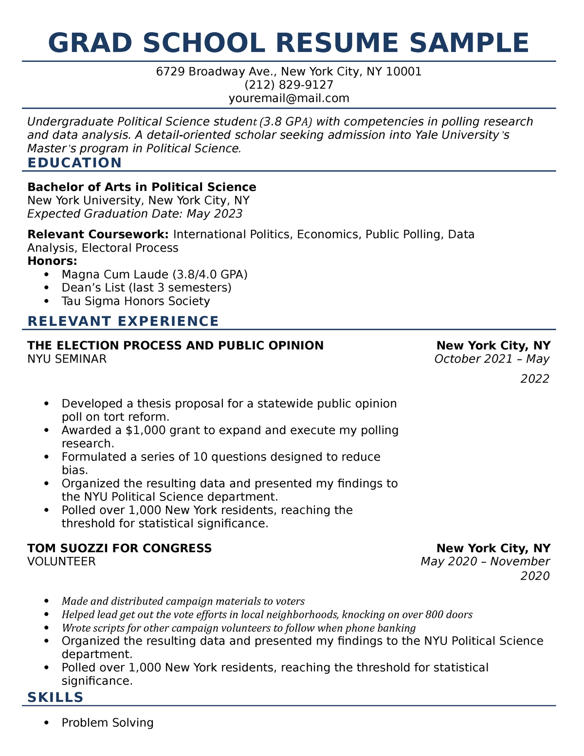 Grad school resume sample free download - GRAD SCHOOL RESUME SAMPLE ...