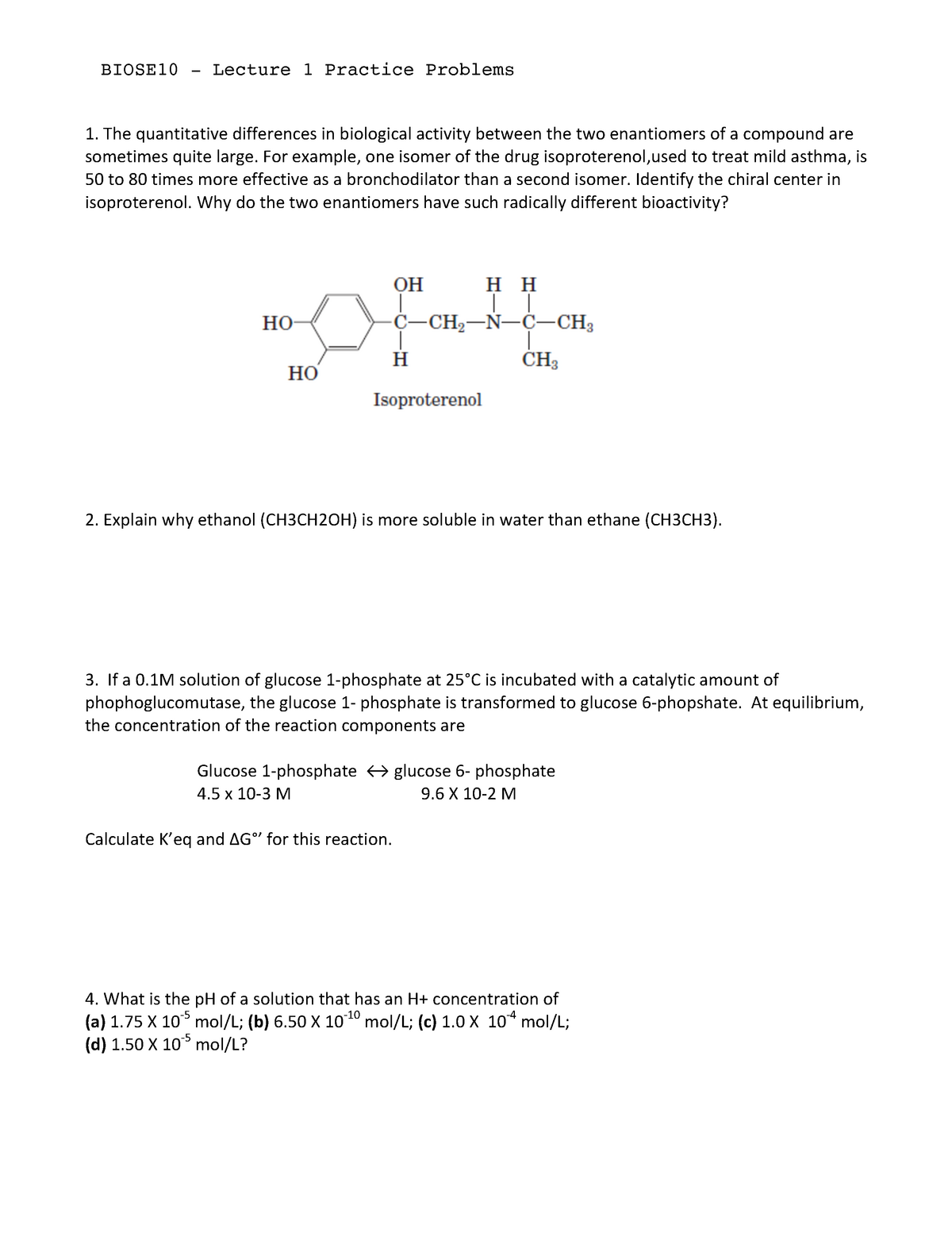 Biose 10 S19 Lecture 01 Practice Problems - Lecture'1'practice'problems ...