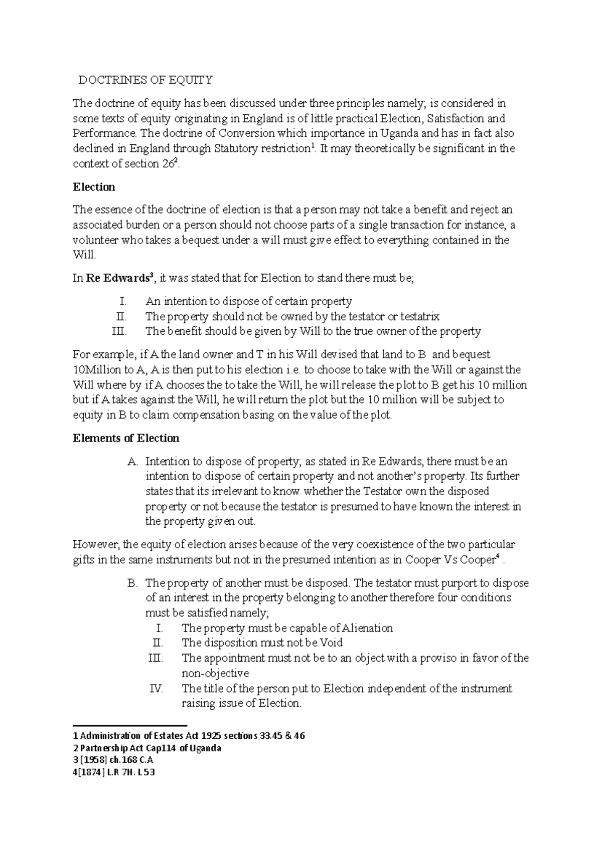 Group 3 Doctrines OF Equity - DOCTRINES OF EQUITY The doctrine of ...