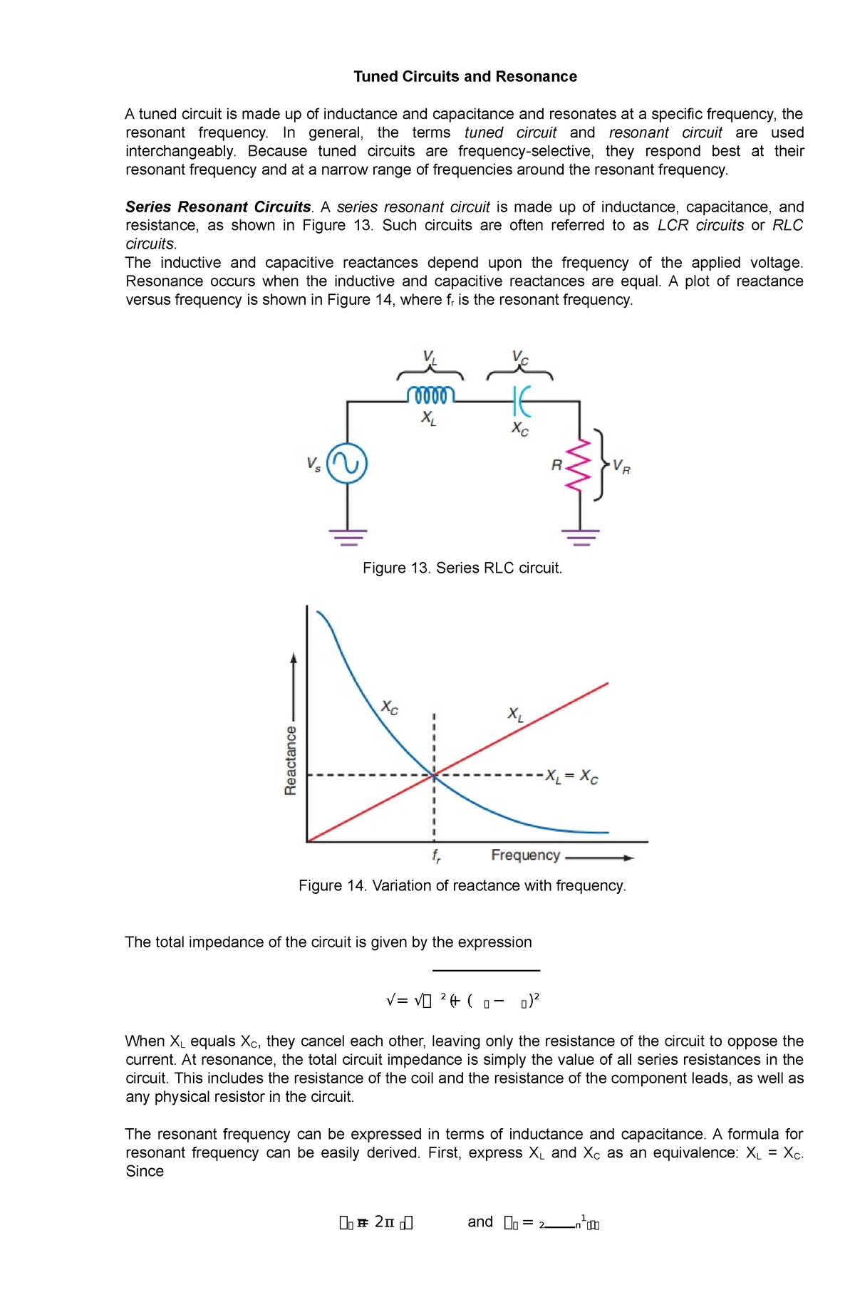 Tuned Circuits And Resonance In General The Terms Tuned Circuit And