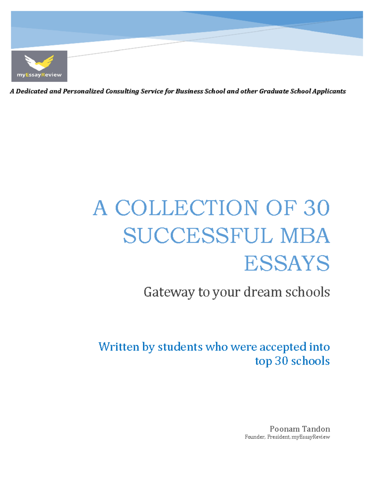 successful mba essays