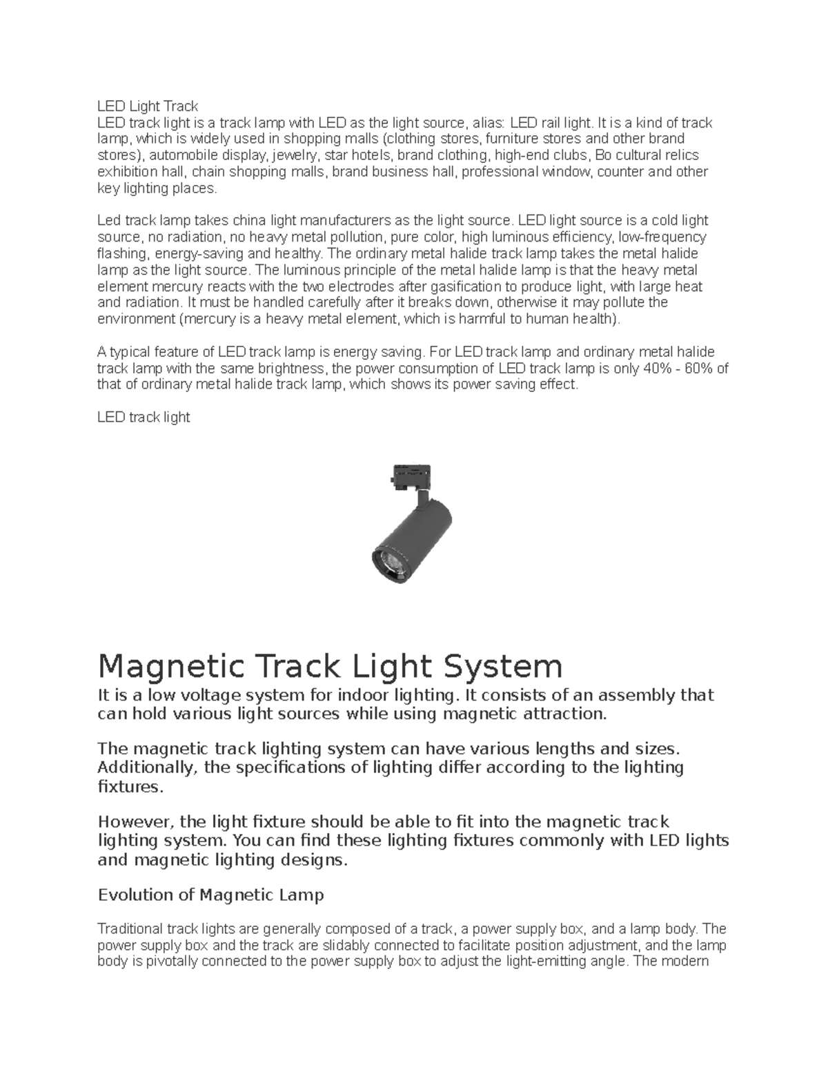 LED Light Track As per directions LED Light Track LED track light
