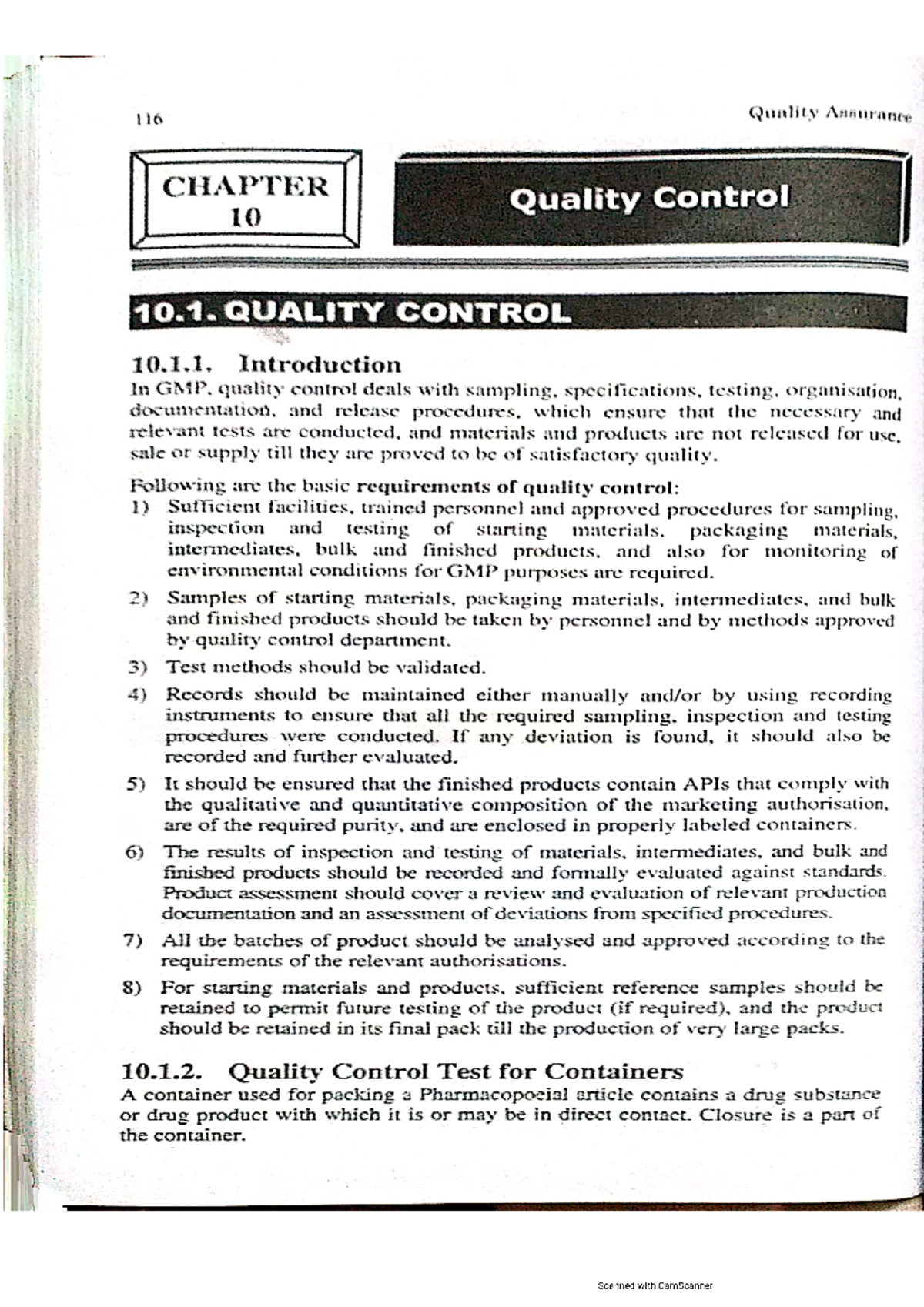 Quality control Pharmacy Studocu